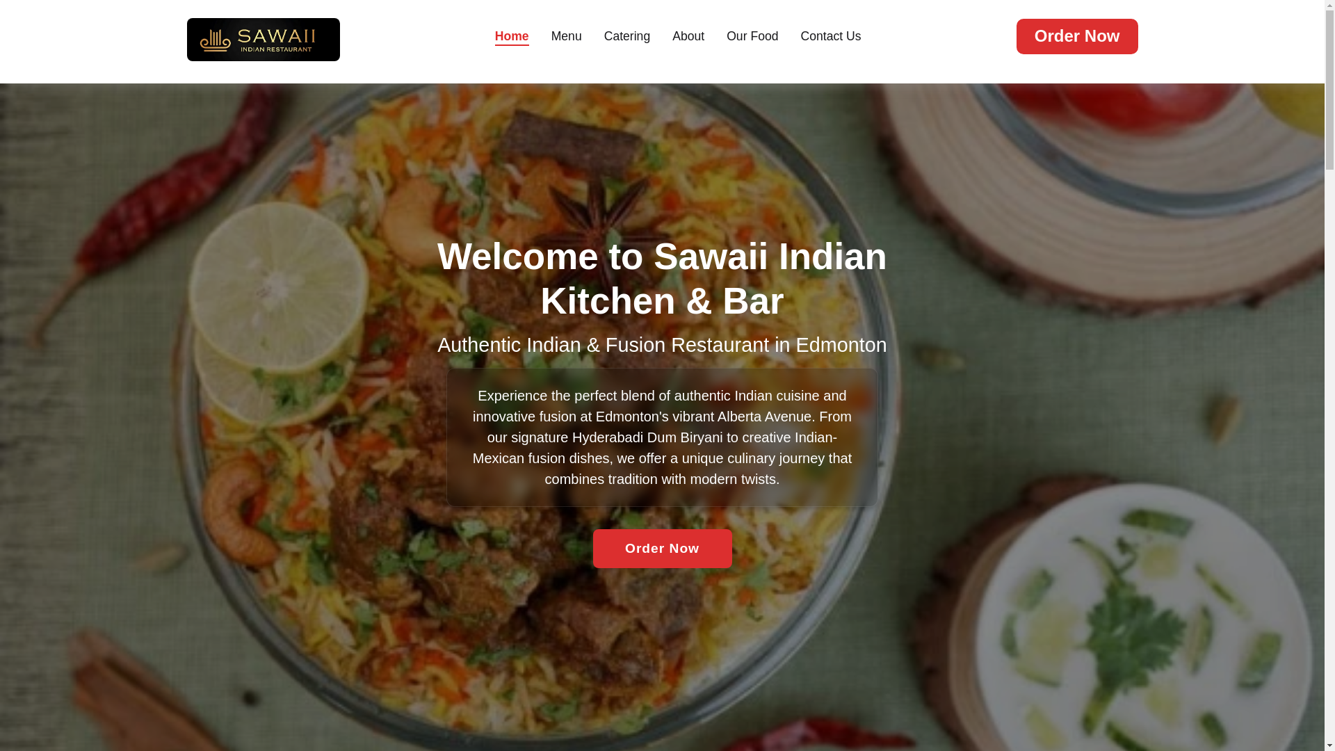 website screenshot of https://sawaii-indian-kitchen-bar.pages.dev/