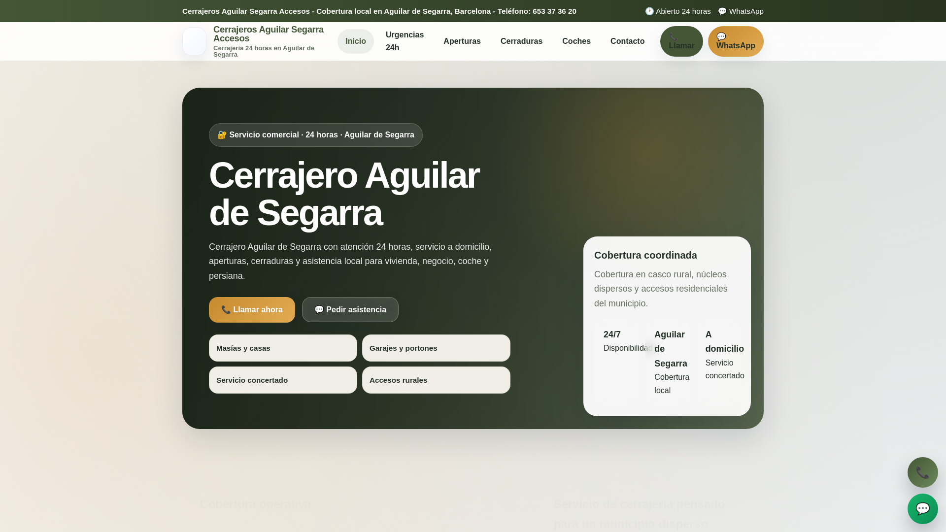 website screenshot of https://cerrajerosaguilarsegarraaccesos.com