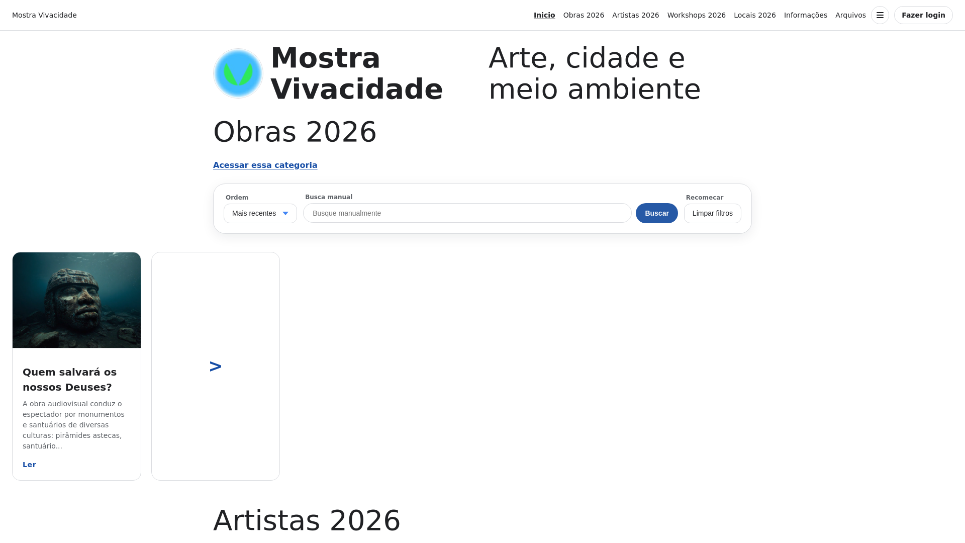website screenshot of https://mostravivacidade.com.br/