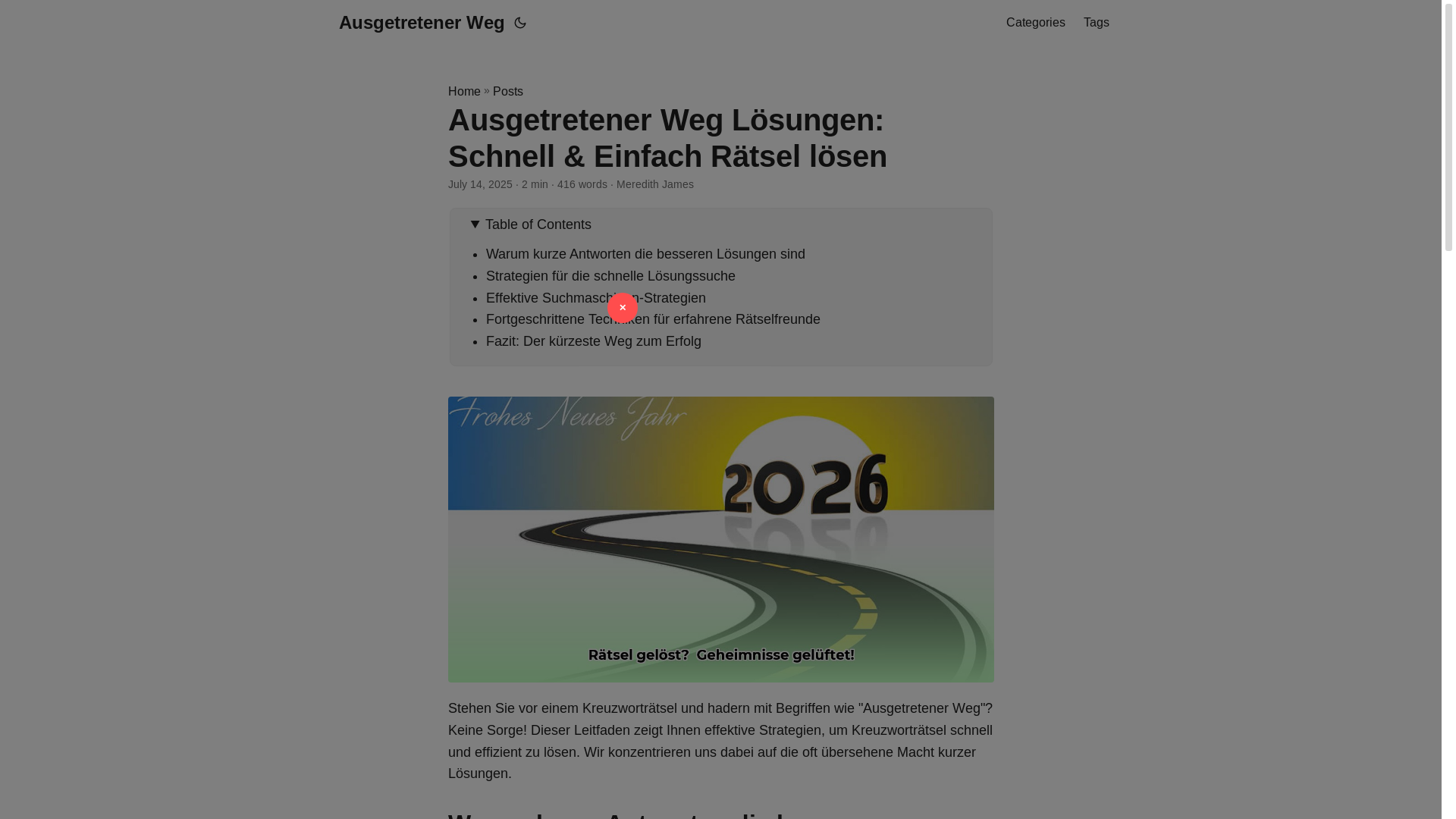 website screenshot of https://ausgetretener-weg.pages.dev/