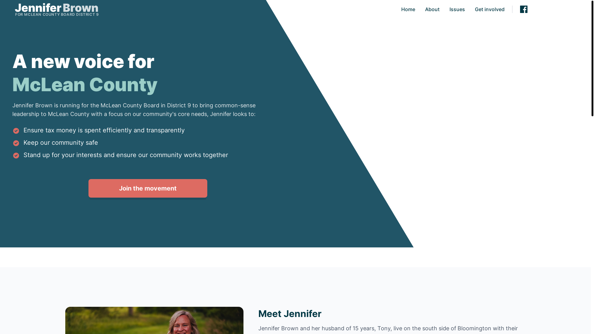 website screenshot of https://votejenniferbrown.pages.dev/
