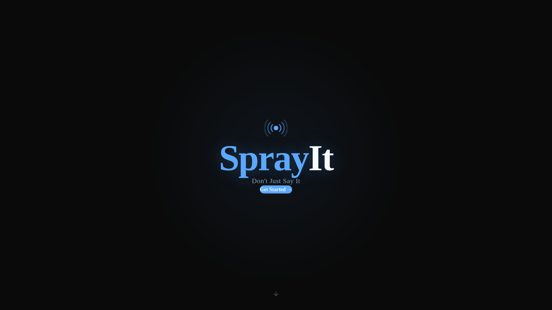 website screenshot of https://sprayit-landing.pages.dev/