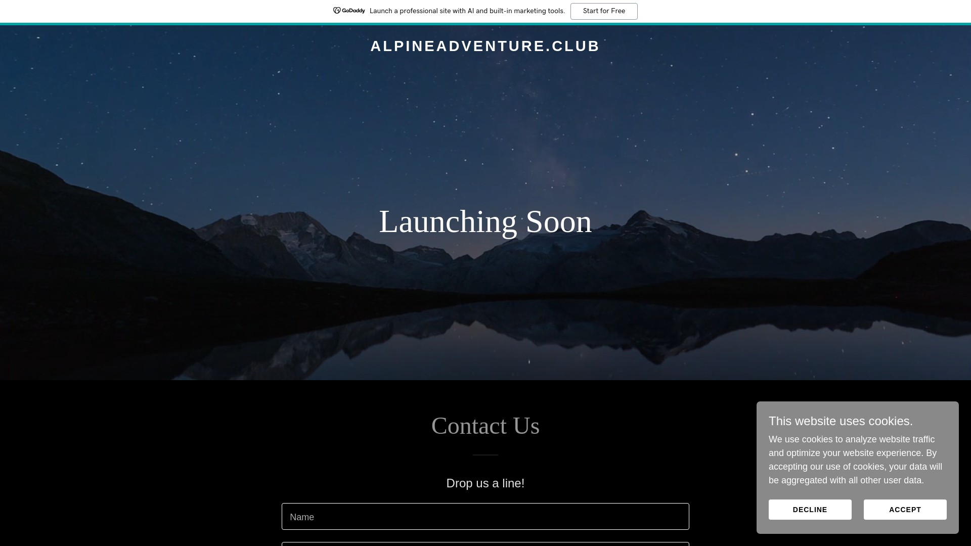 website screenshot of https://alpineadventure.club/