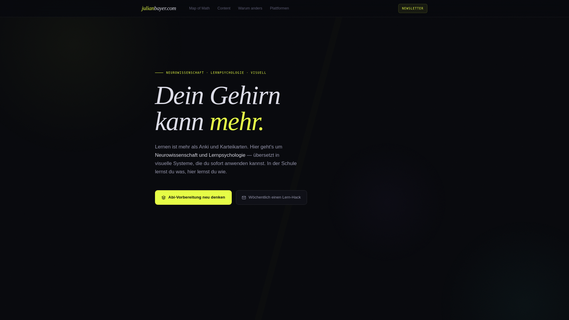 website screenshot of https://julianbayer.education/