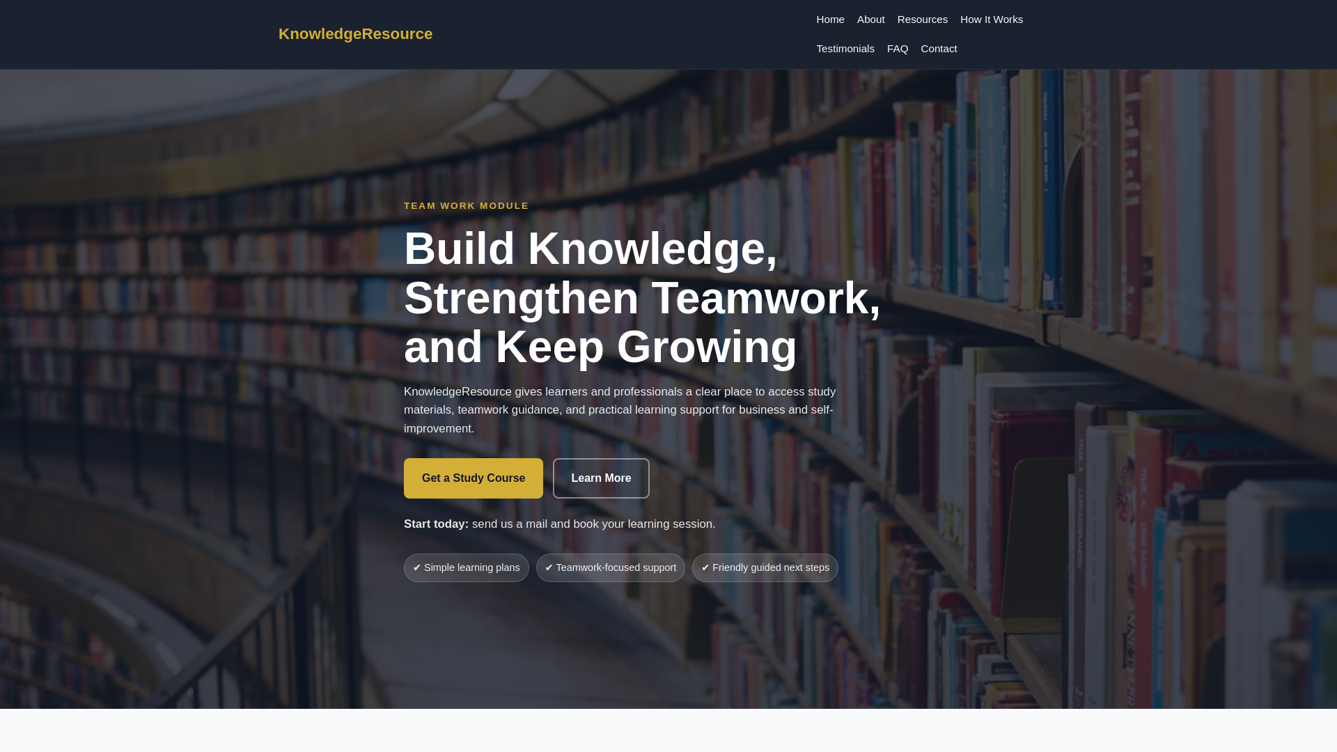 website screenshot of https://knowledgeresourcemcm.online