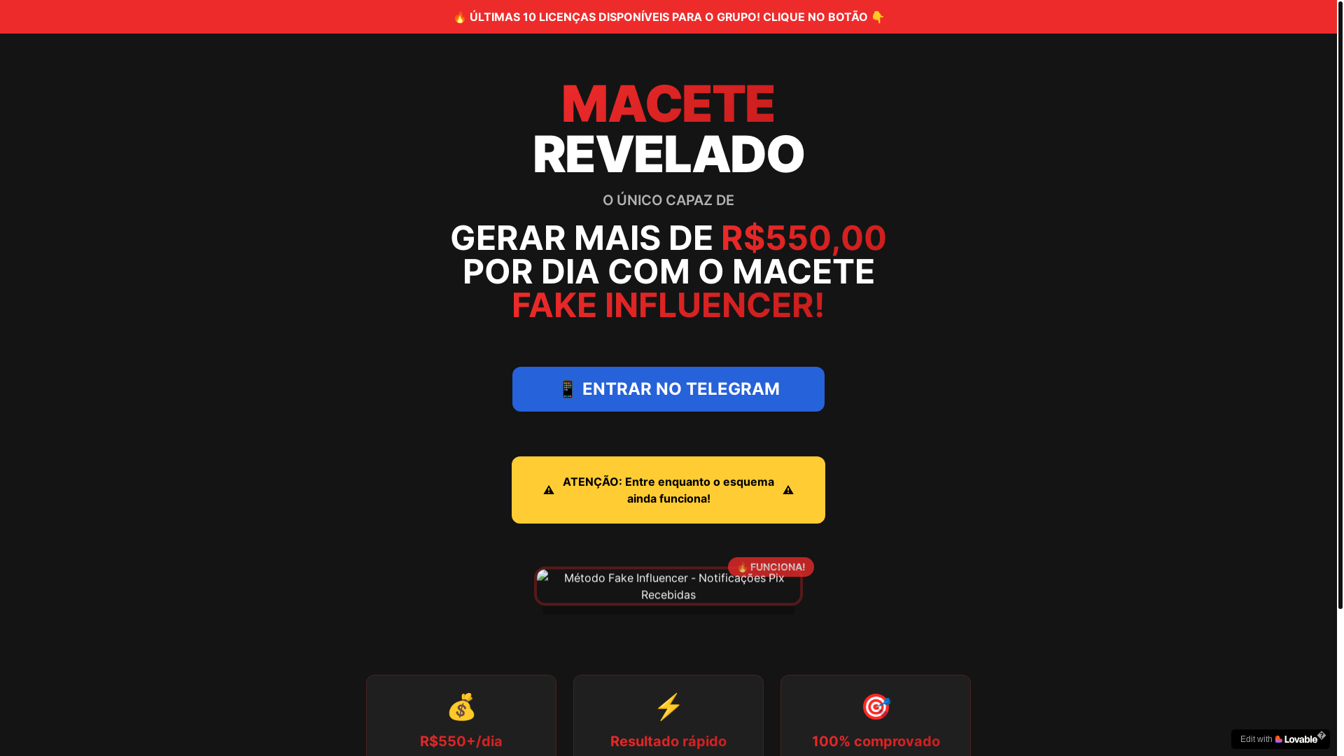 website screenshot of https://maceterevelado.site/