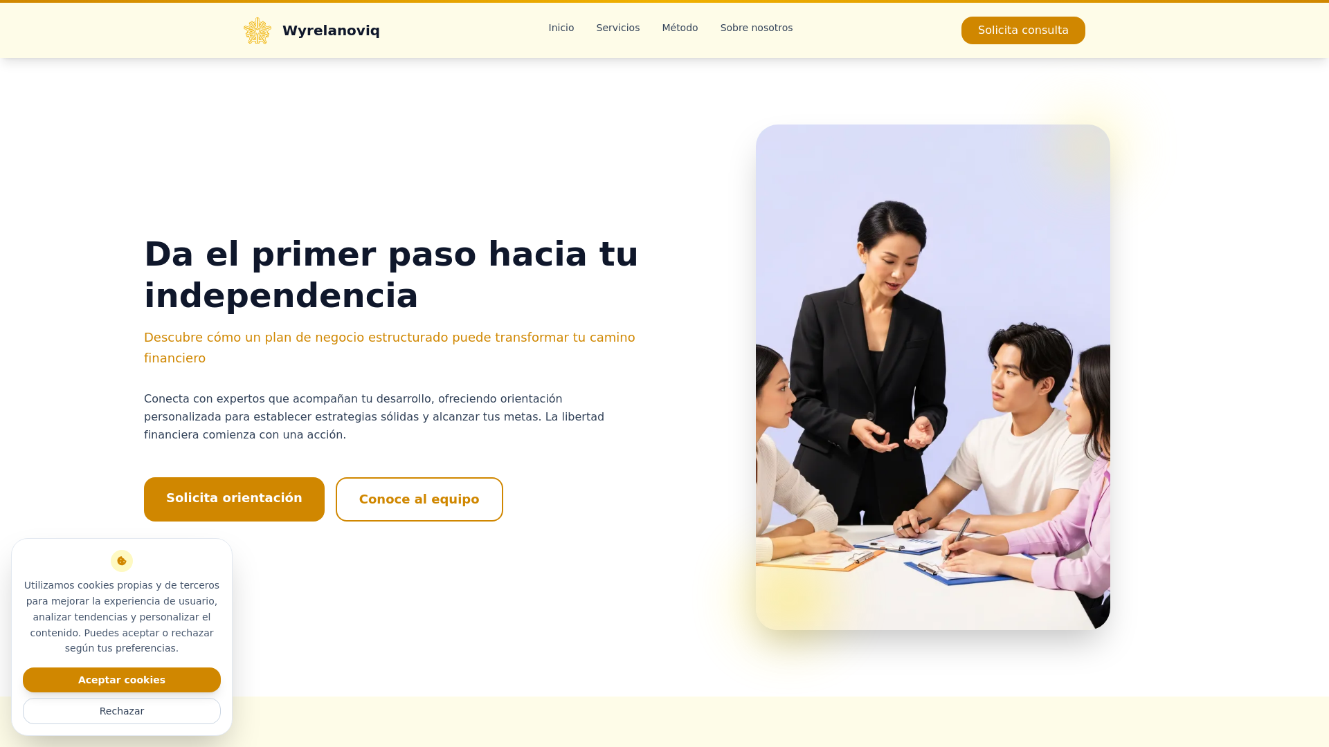 website screenshot of https://wyrelanoviq.com/