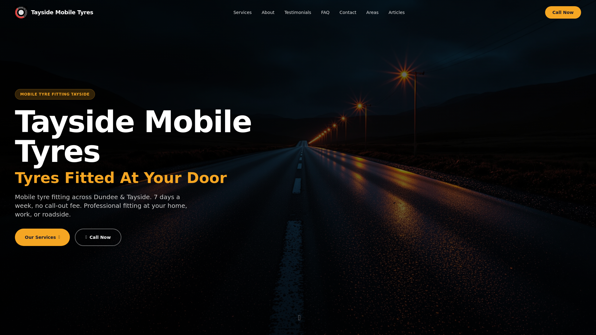 website screenshot of https://taysidemobiletyres.co.uk/