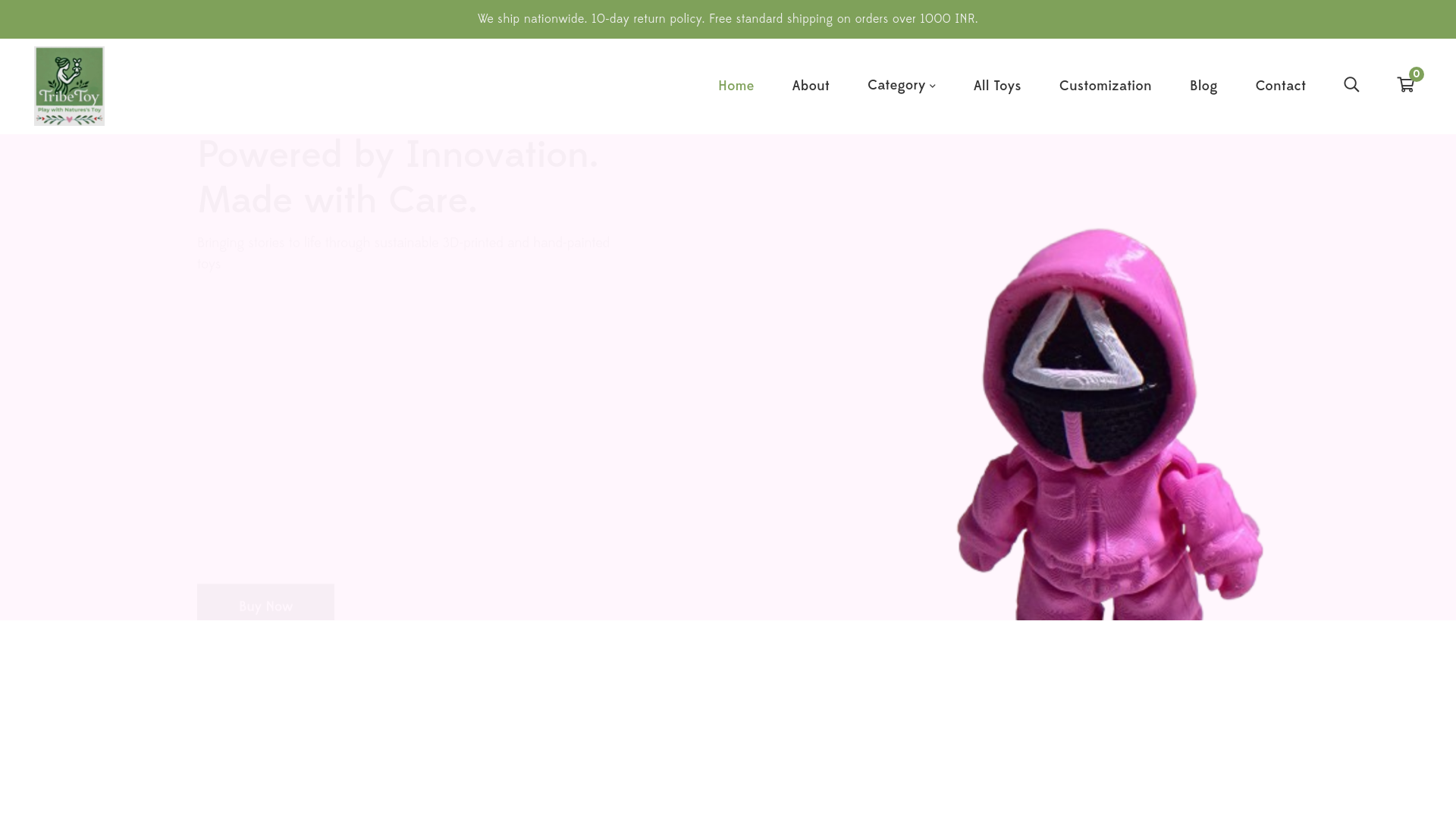 website screenshot of https://thetribetoy.com/