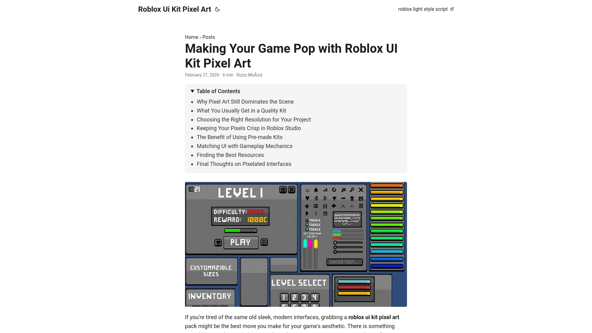 website screenshot of https://roblox-ui-kit-pixel-art.pages.dev/
