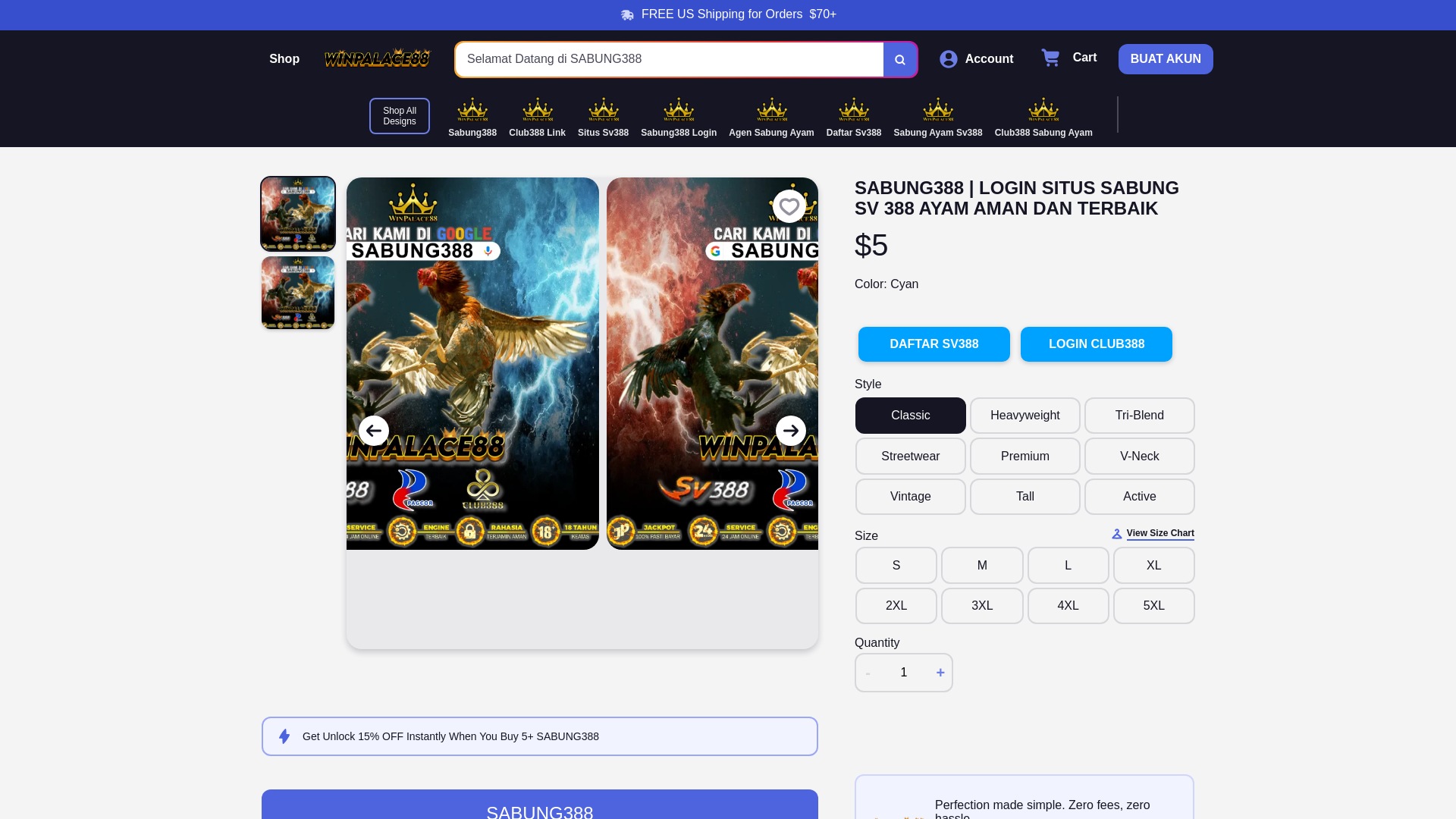 website screenshot of https://sabung388.com/