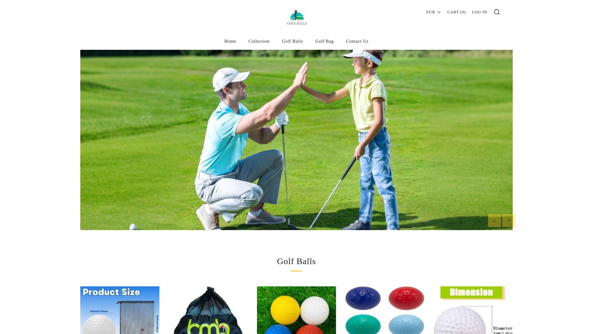 website screenshot of https://selectedgolfballs.com/