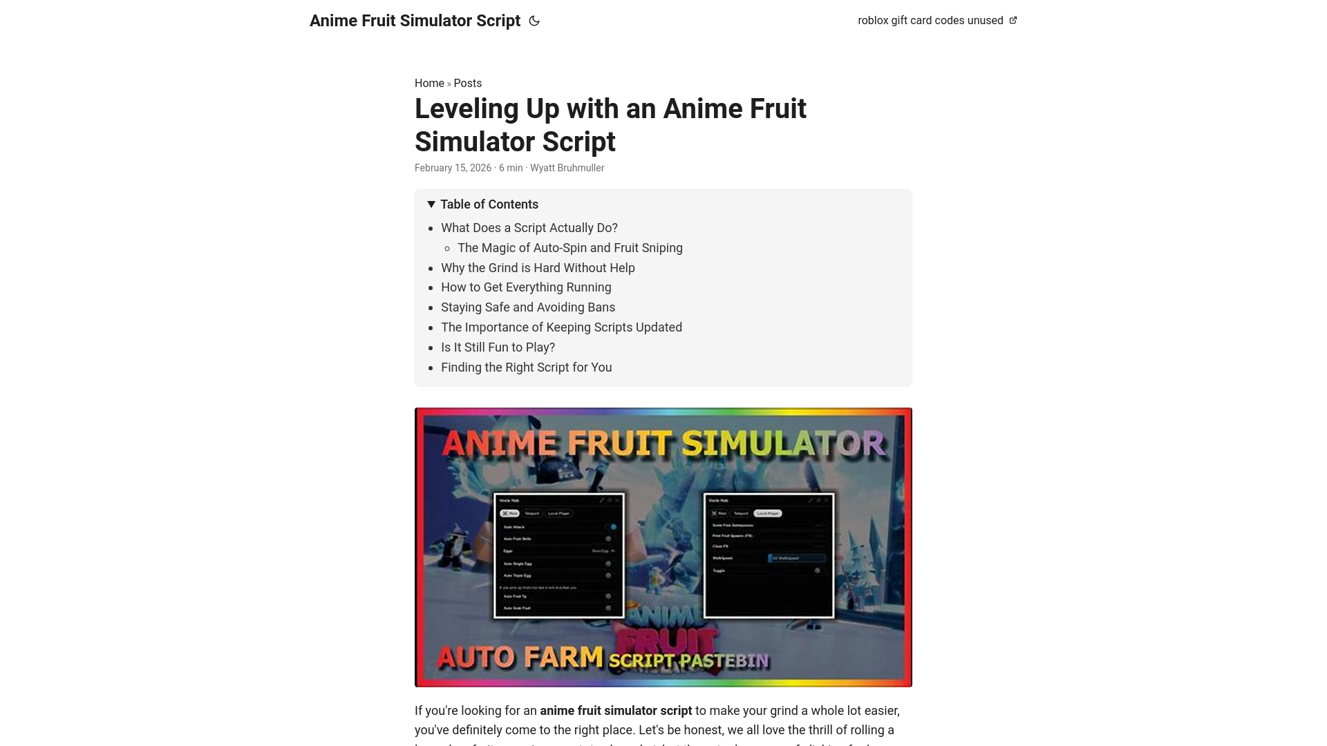 website screenshot of https://anime-fruit-simulator-script.pages.dev/
