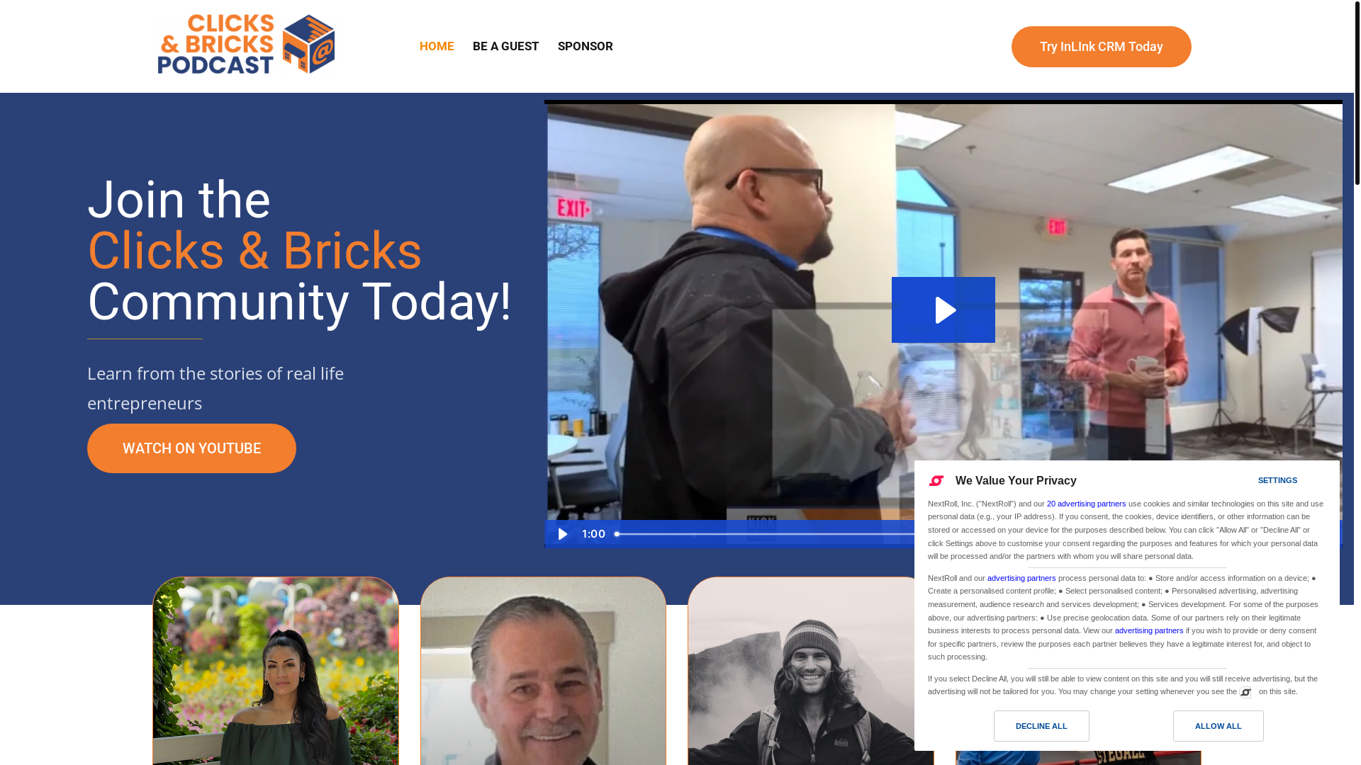 website screenshot of https://clicksandbricks.pages.dev/