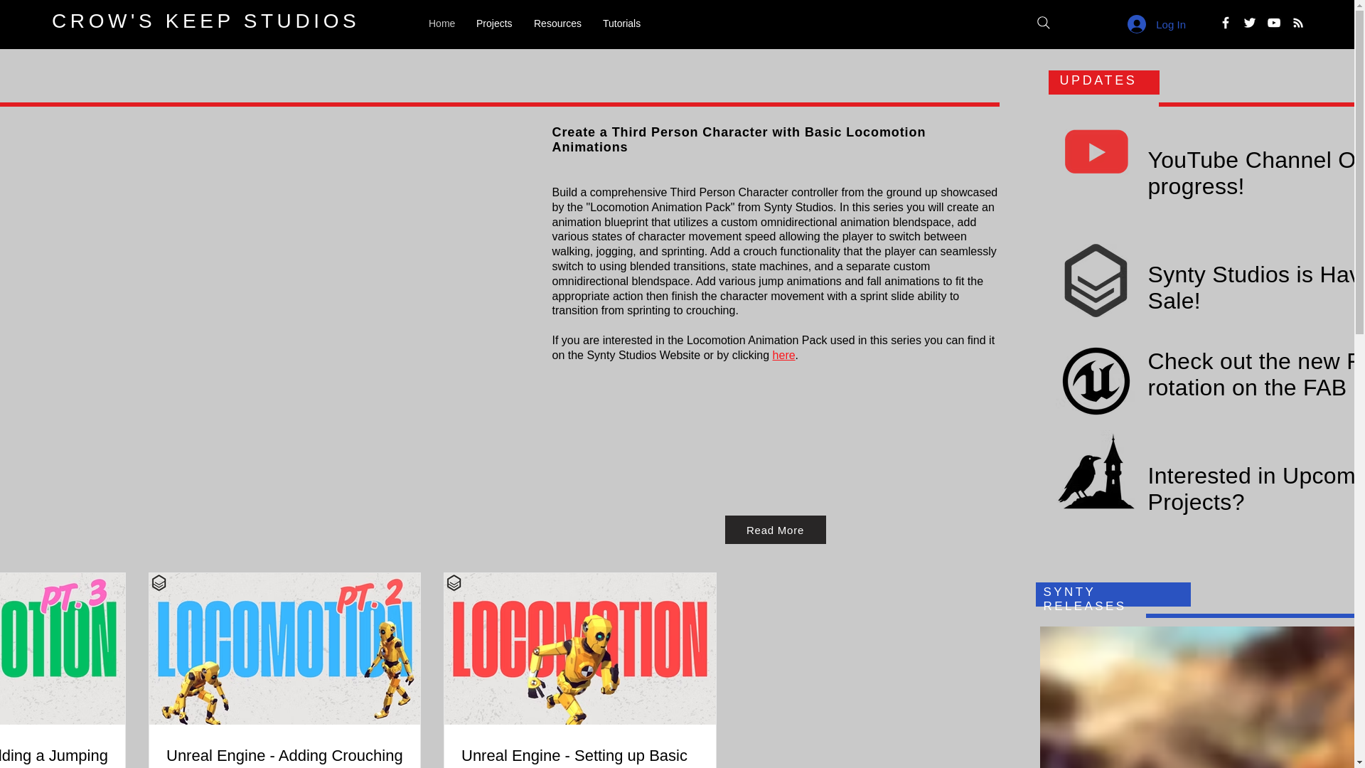 website screenshot of https://crowskeepstudios.com/