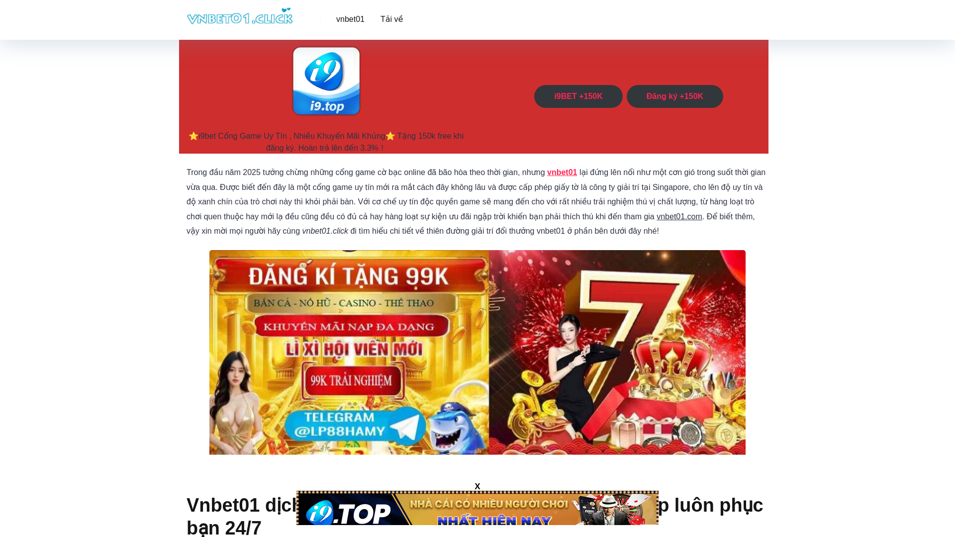 website screenshot of https://vnbet01.site