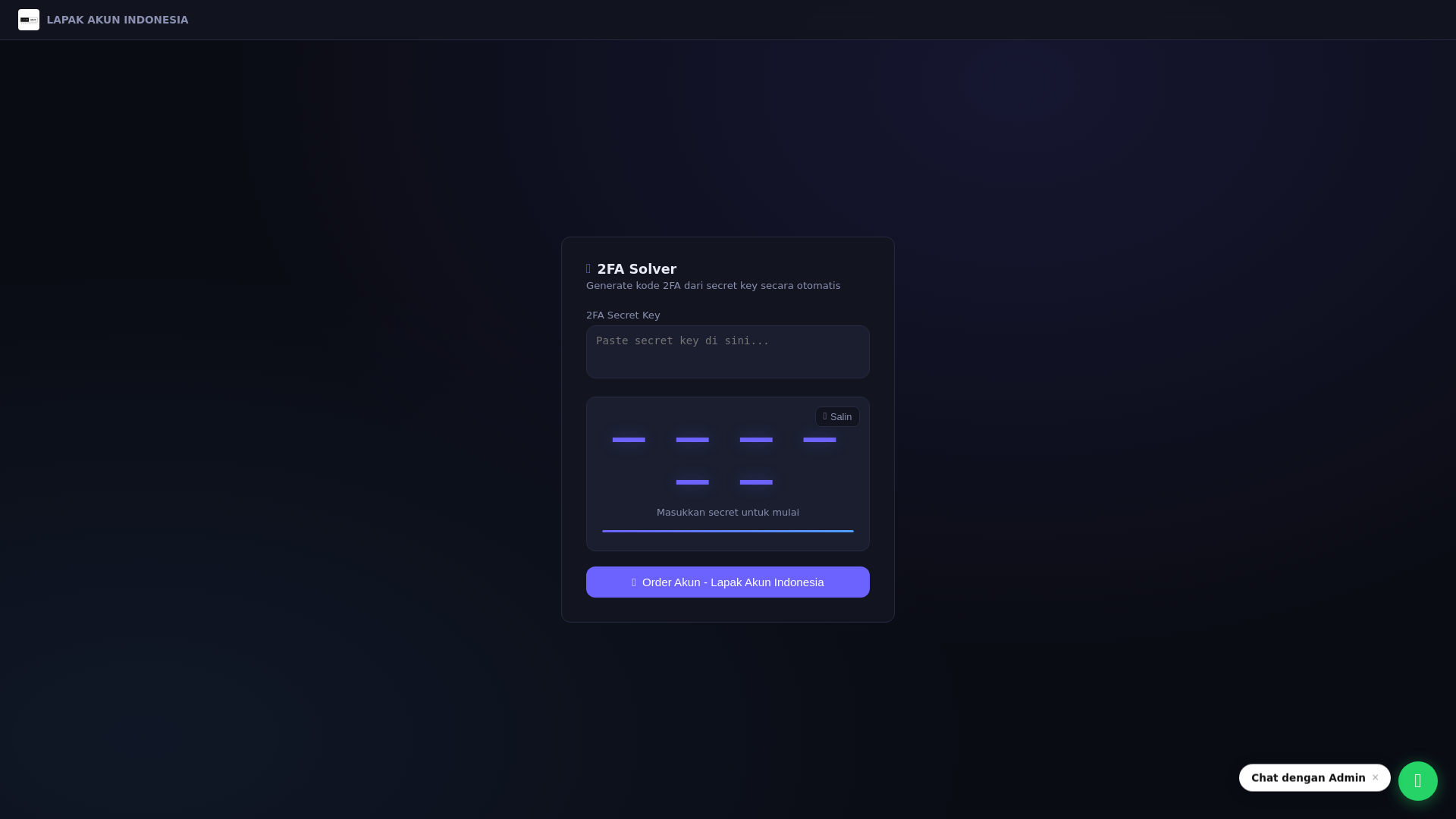 website screenshot of https://lapakakun-2fa.pages.dev/