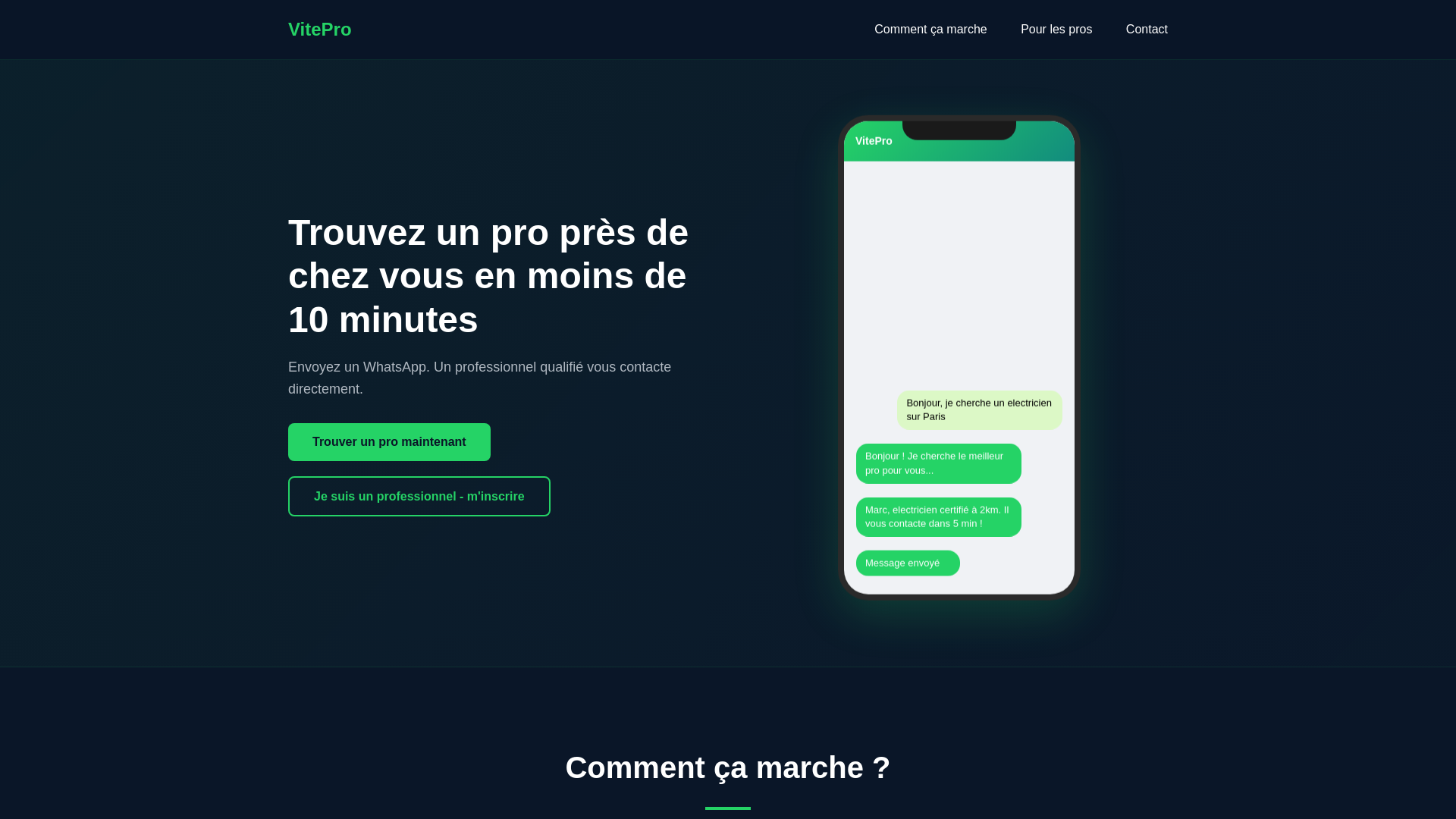website screenshot of https://vitepro.fr