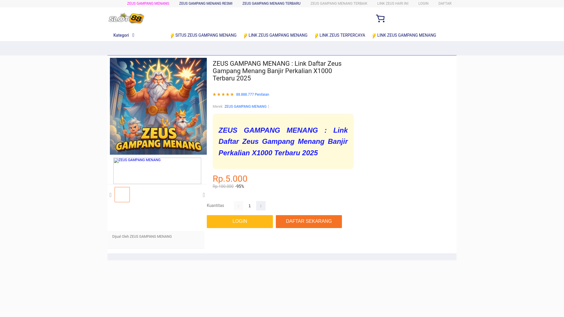 website screenshot of https://zeusgampangmenang.pages.dev/
