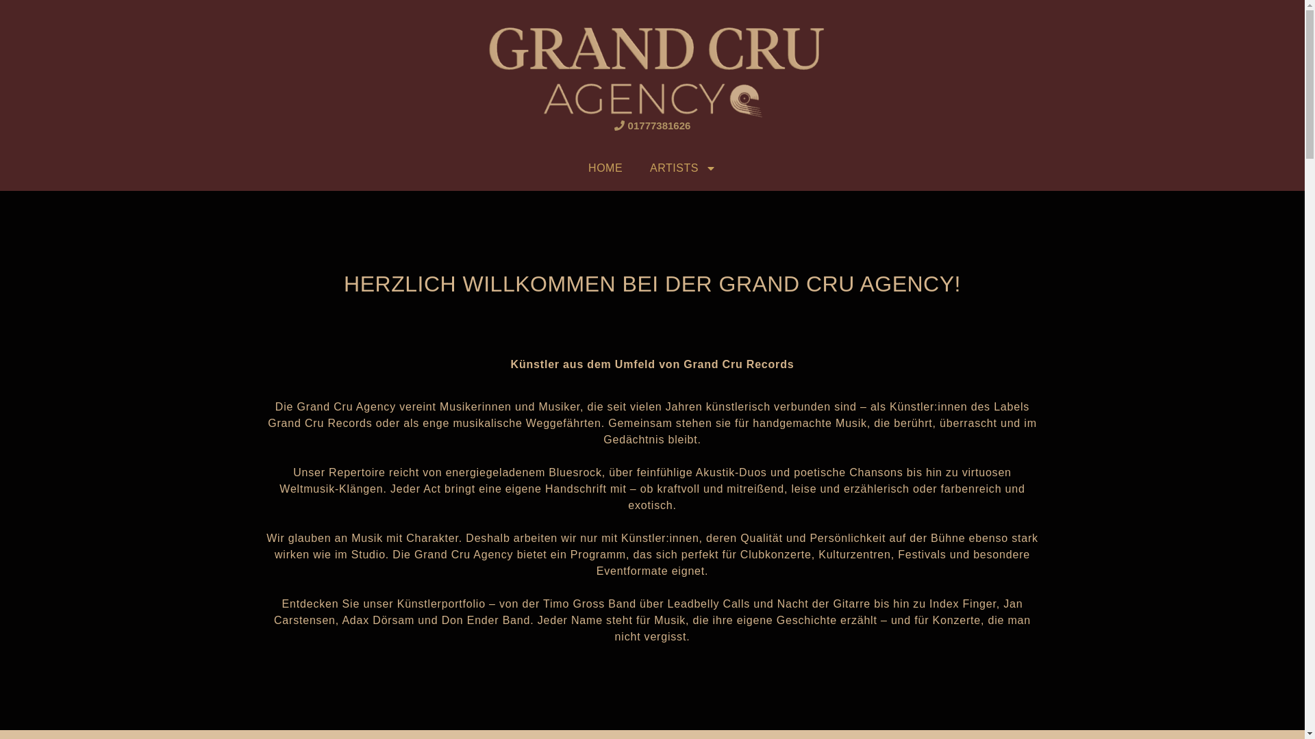 website screenshot of https://grandcruagency.de/