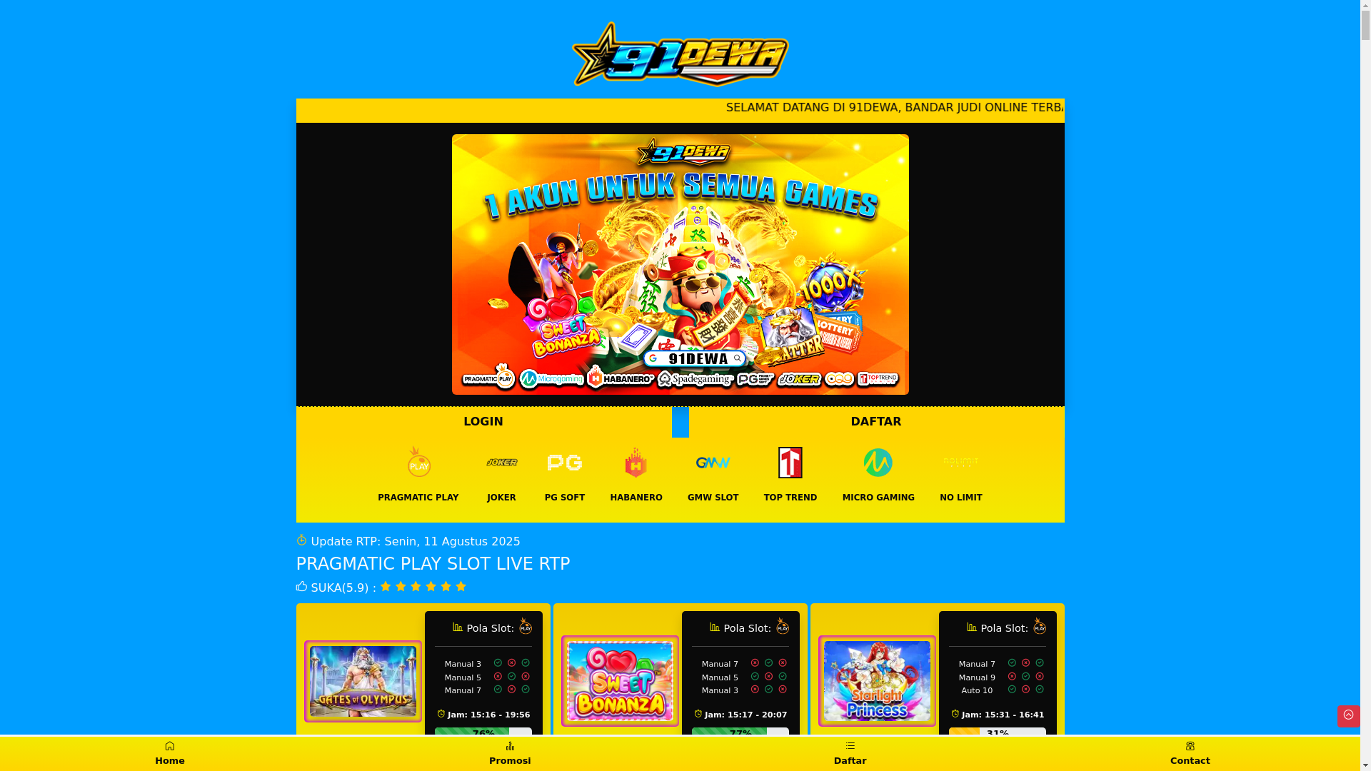 website screenshot of https://91dewartpterbatas.beauty/
