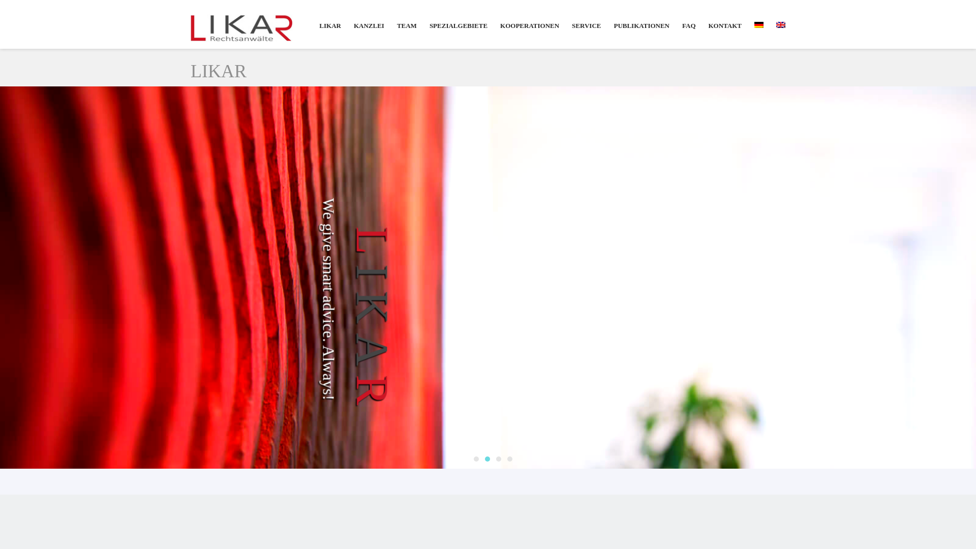 website screenshot of https://likar-partner.at/