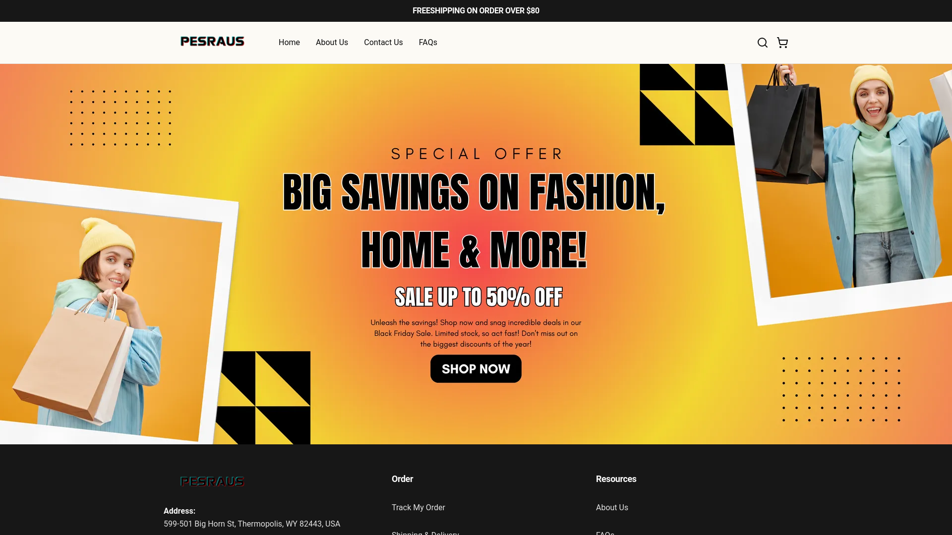 website screenshot of https://pesraus.com