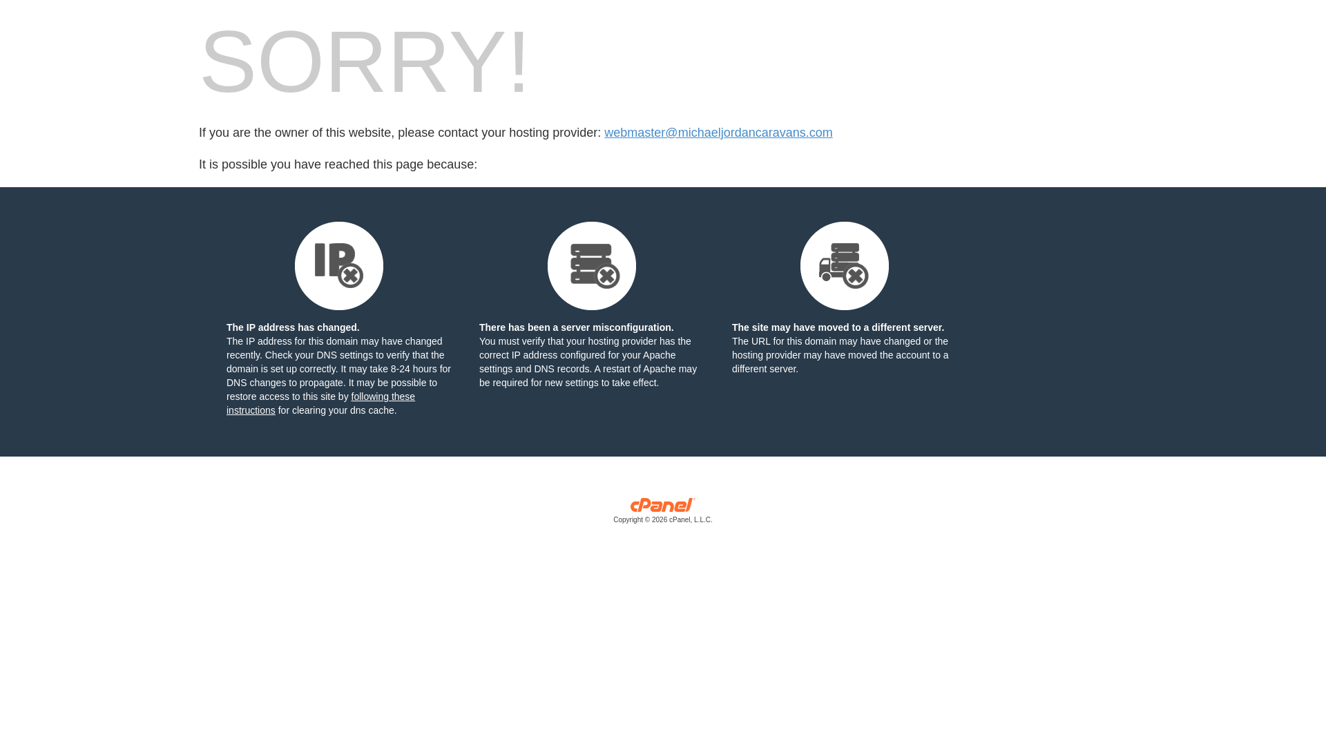 website screenshot of https://michaeljordancaravans.com/