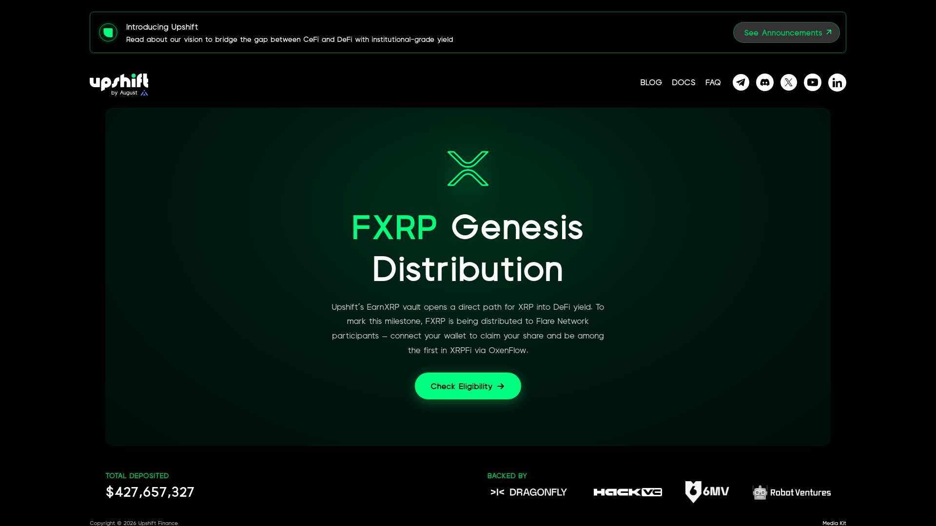 website screenshot of https://upshift.team