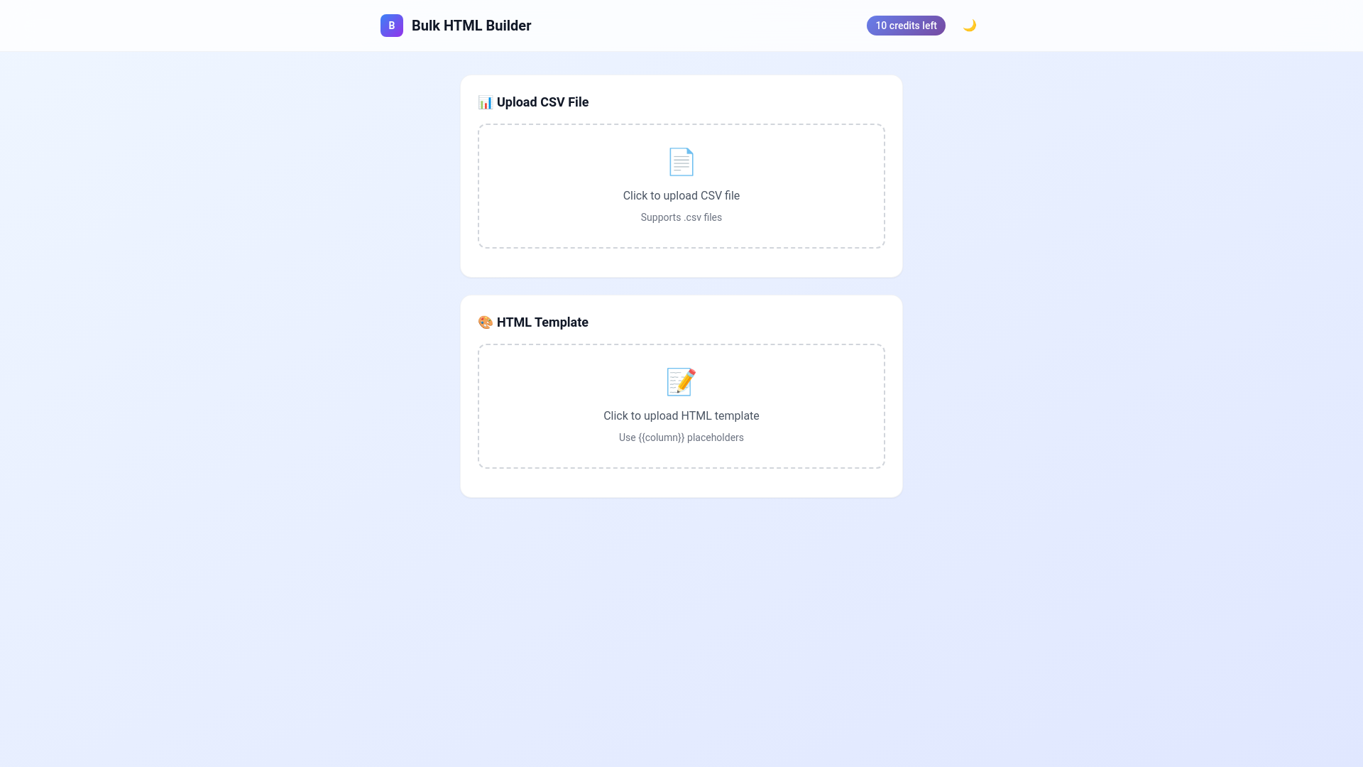 website screenshot of https://csv2statichtml.pages.dev/