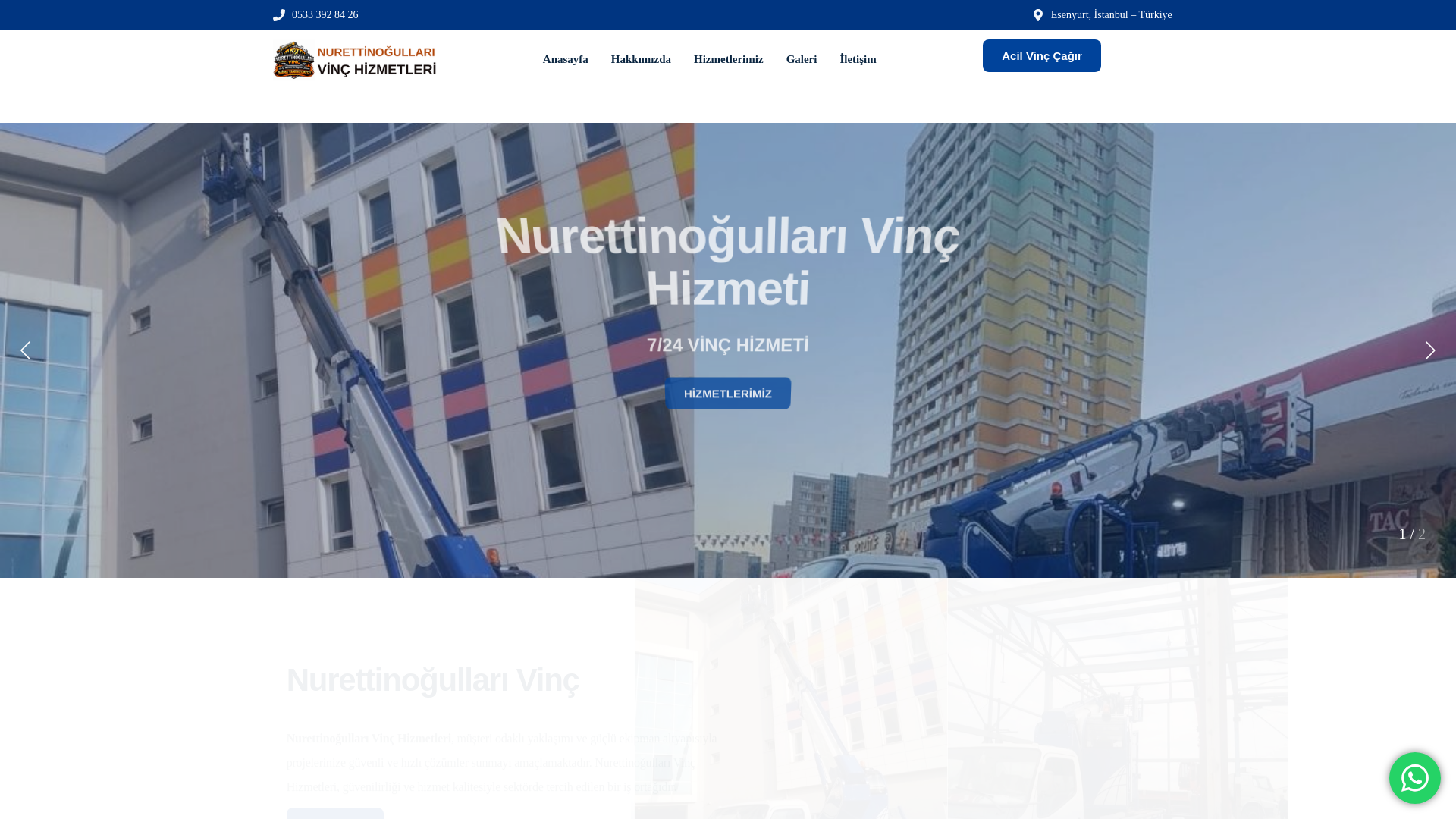 website screenshot of https://nurettinogullarivinc.com/