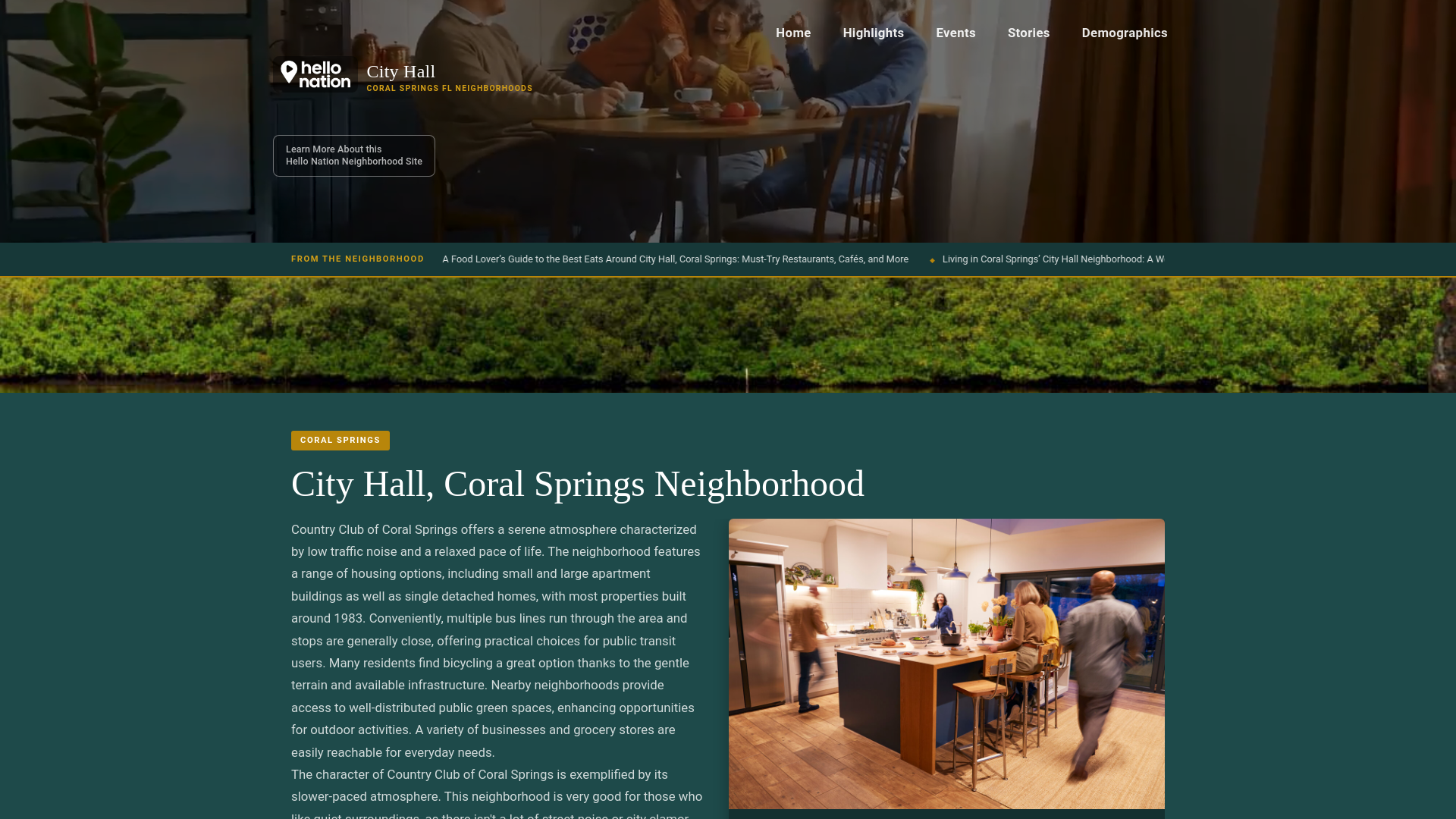 website screenshot of https://cityhallcoralspringsneighborhood.org/