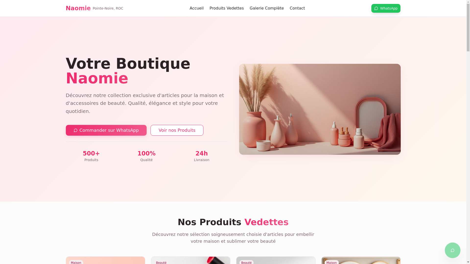 website screenshot of https://naomie-chez-vous.pages.dev/