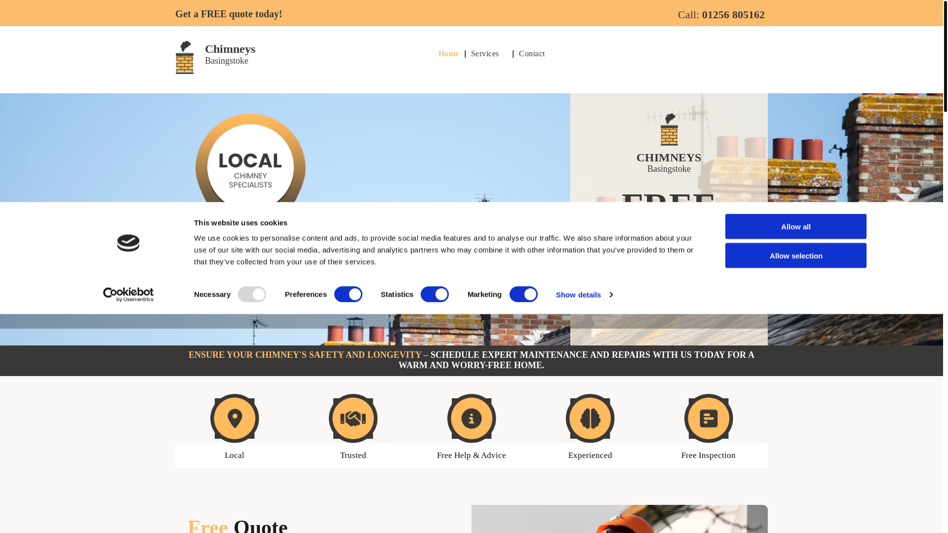 website screenshot of https://gmchimneybasingstoke.co.uk/