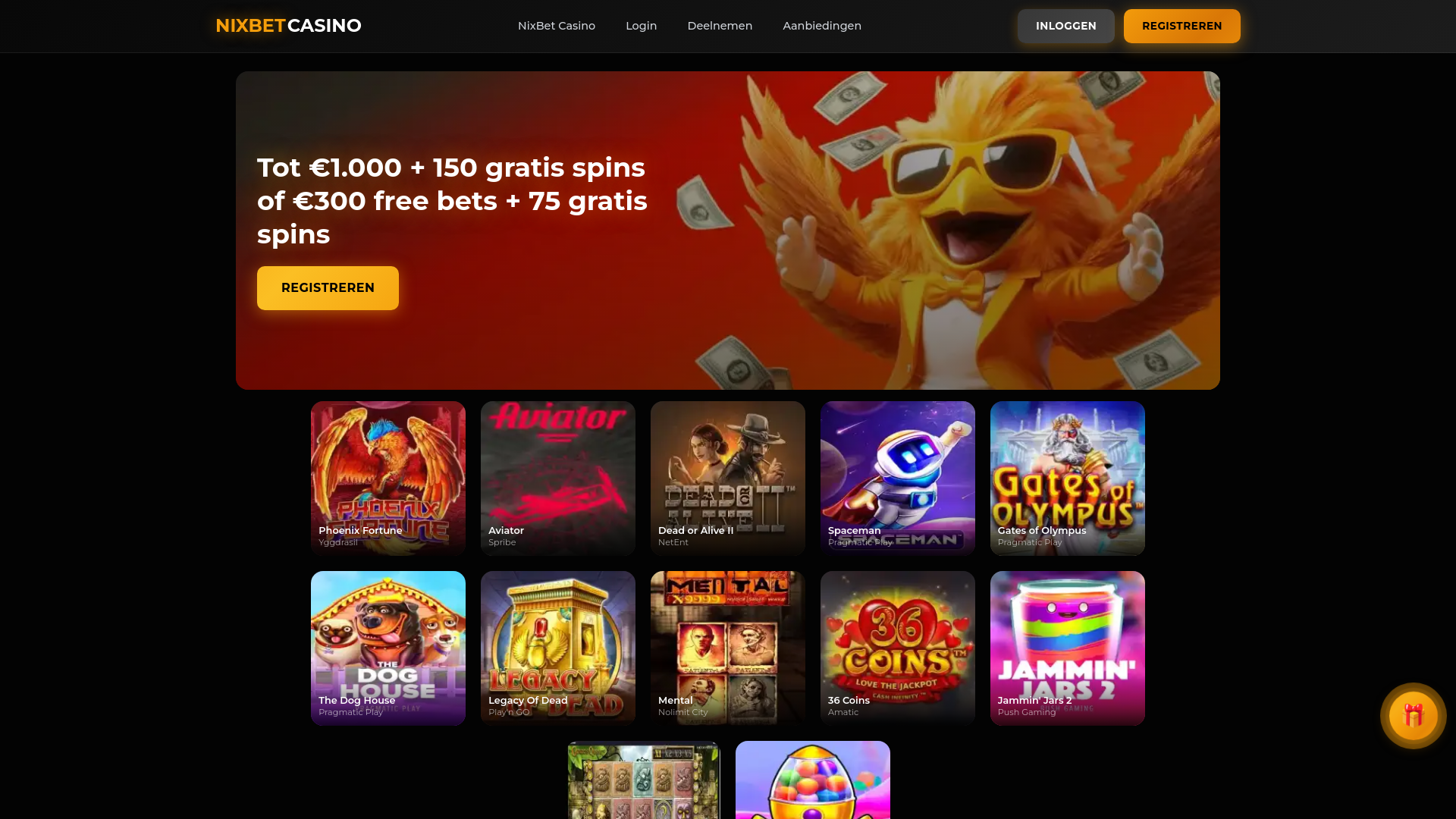 website screenshot of https://nixbett.com