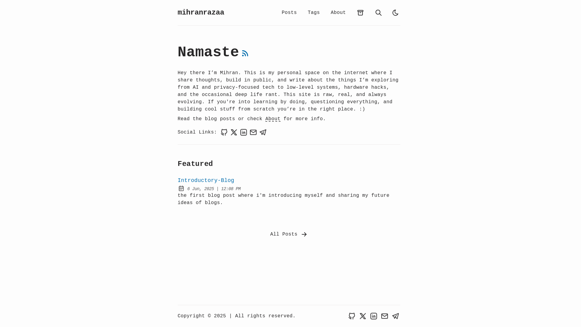 website screenshot of https://mihranrazaa.pages.dev/