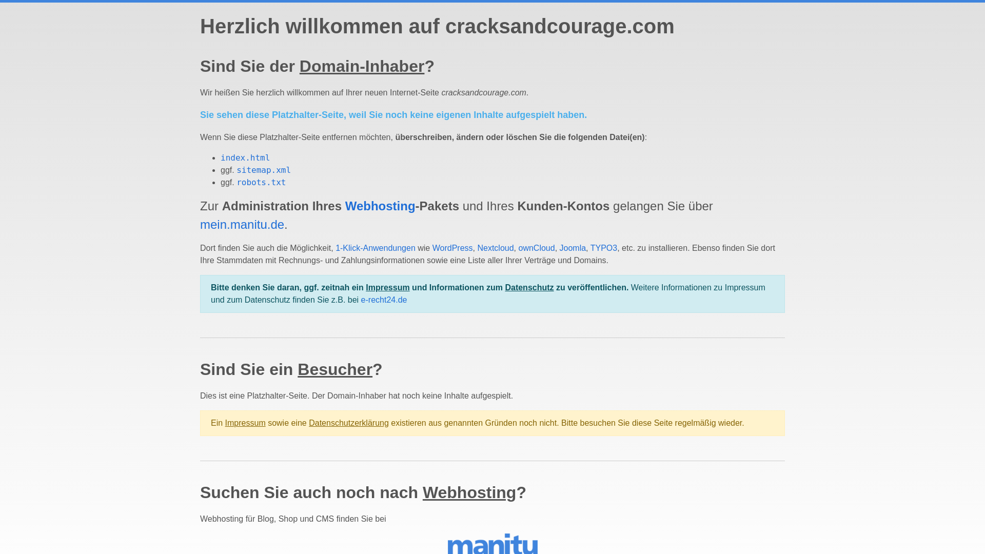 website screenshot of https://cracksandcourage.com/