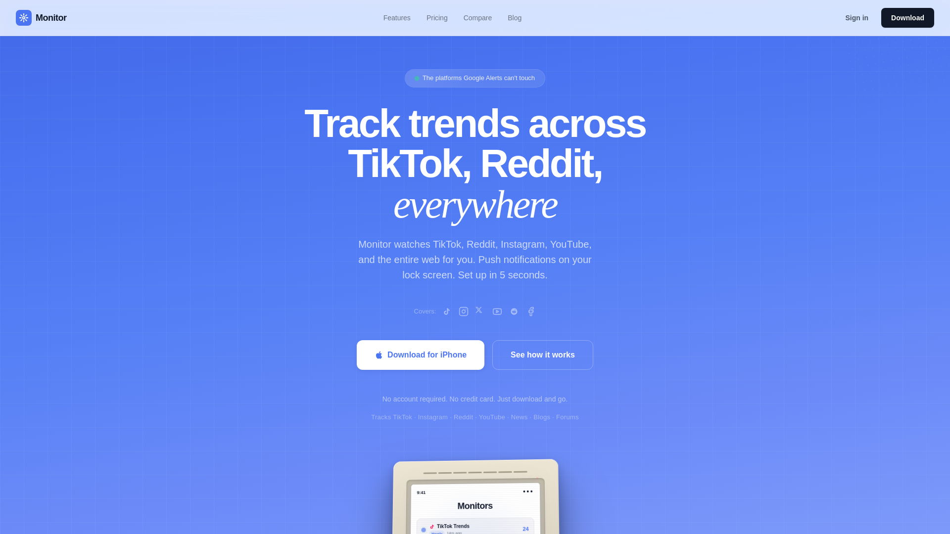 website screenshot of https://getmonitor.app