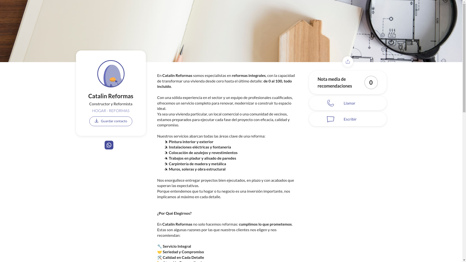 website screenshot of https://catalinreformas.com/