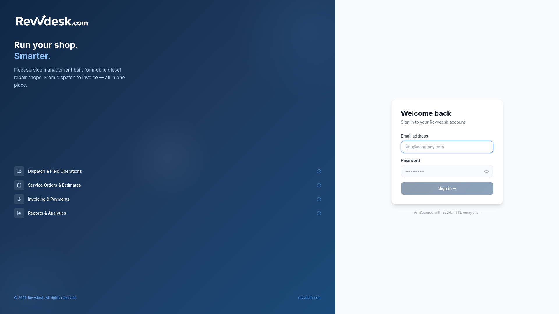 website screenshot of https://revvdesk.com/