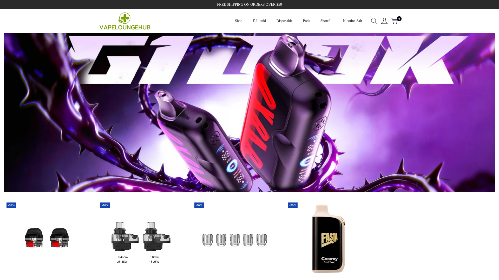 website screenshot of https://vapeloungehub.com/