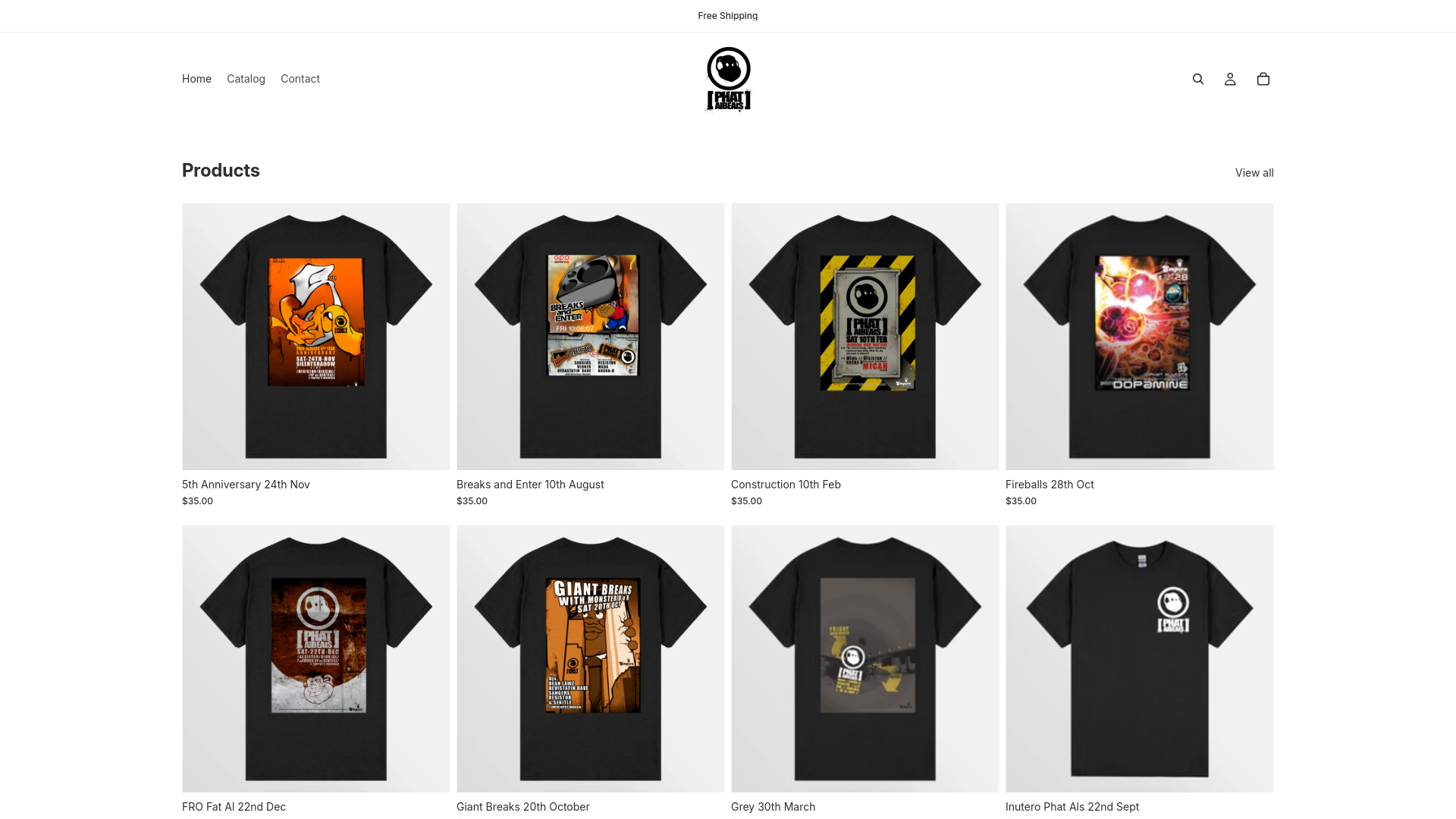 website screenshot of https://phatalbeats.com.au