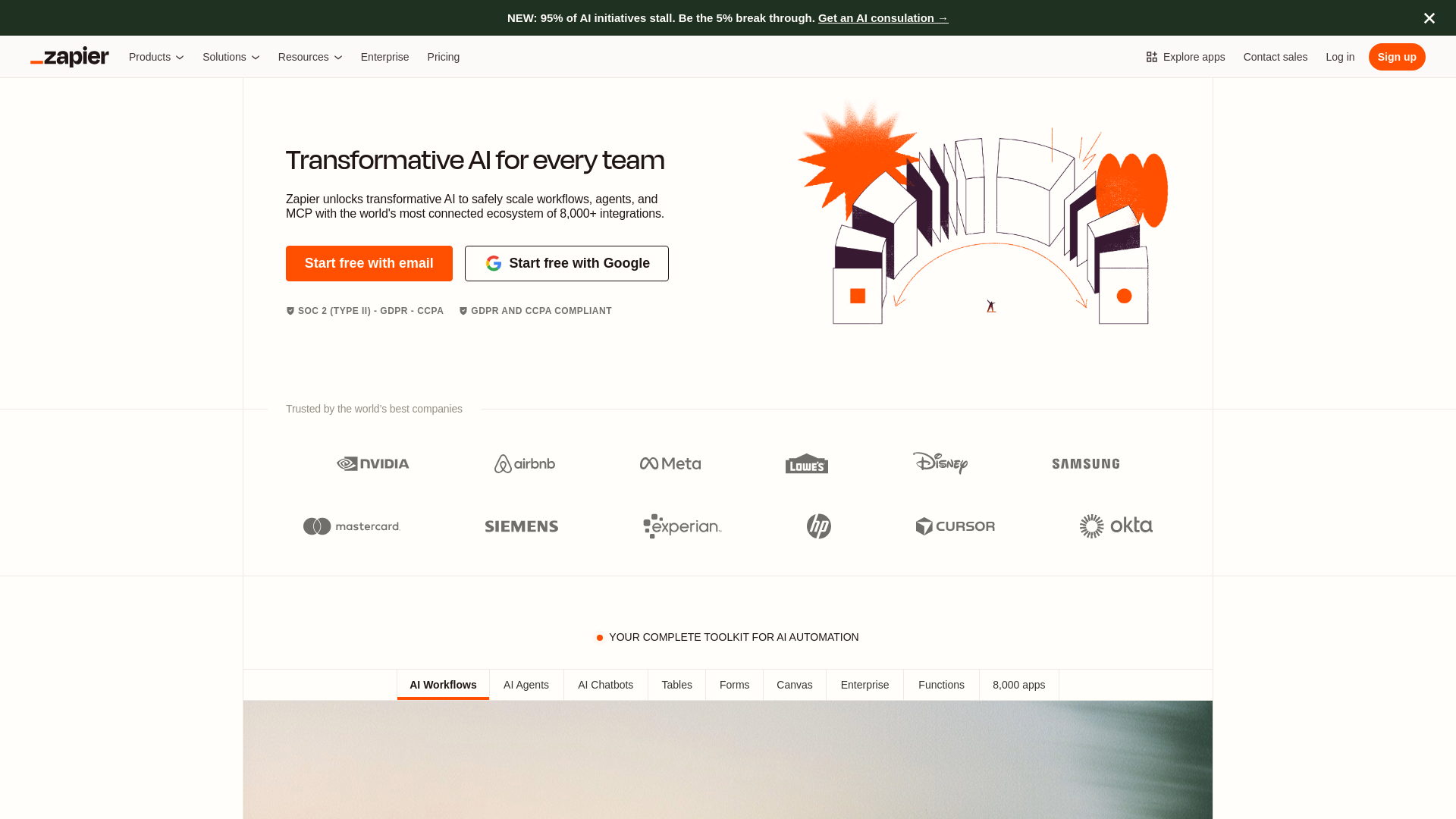 website screenshot of https://pagebuilder-evmqqwwqf.vercel.zapier-deployment.com