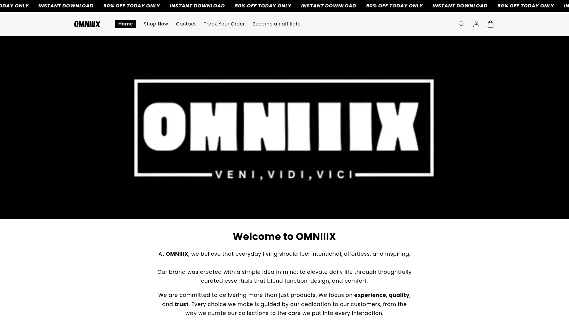 website screenshot of https://omniiix.com/