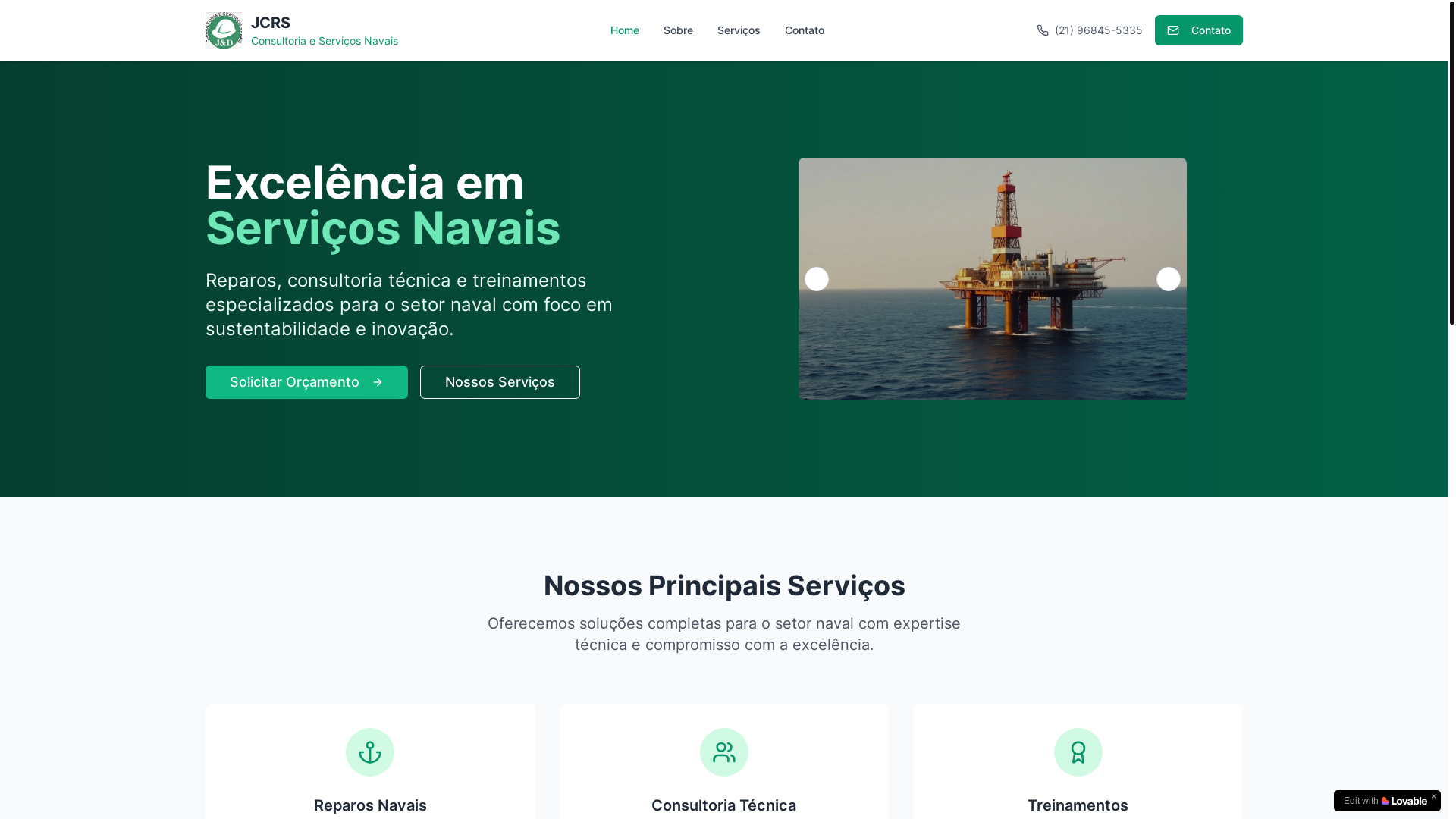 website screenshot of https://jcrsantos.com.br/