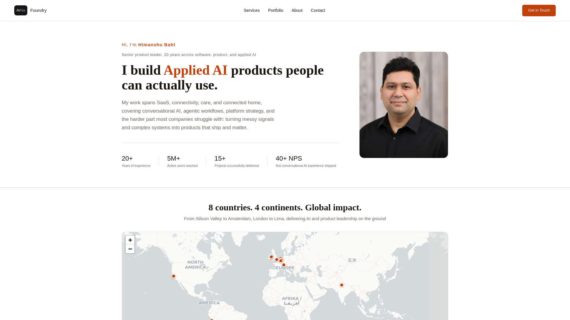 website screenshot of https://arnafoundry.com/