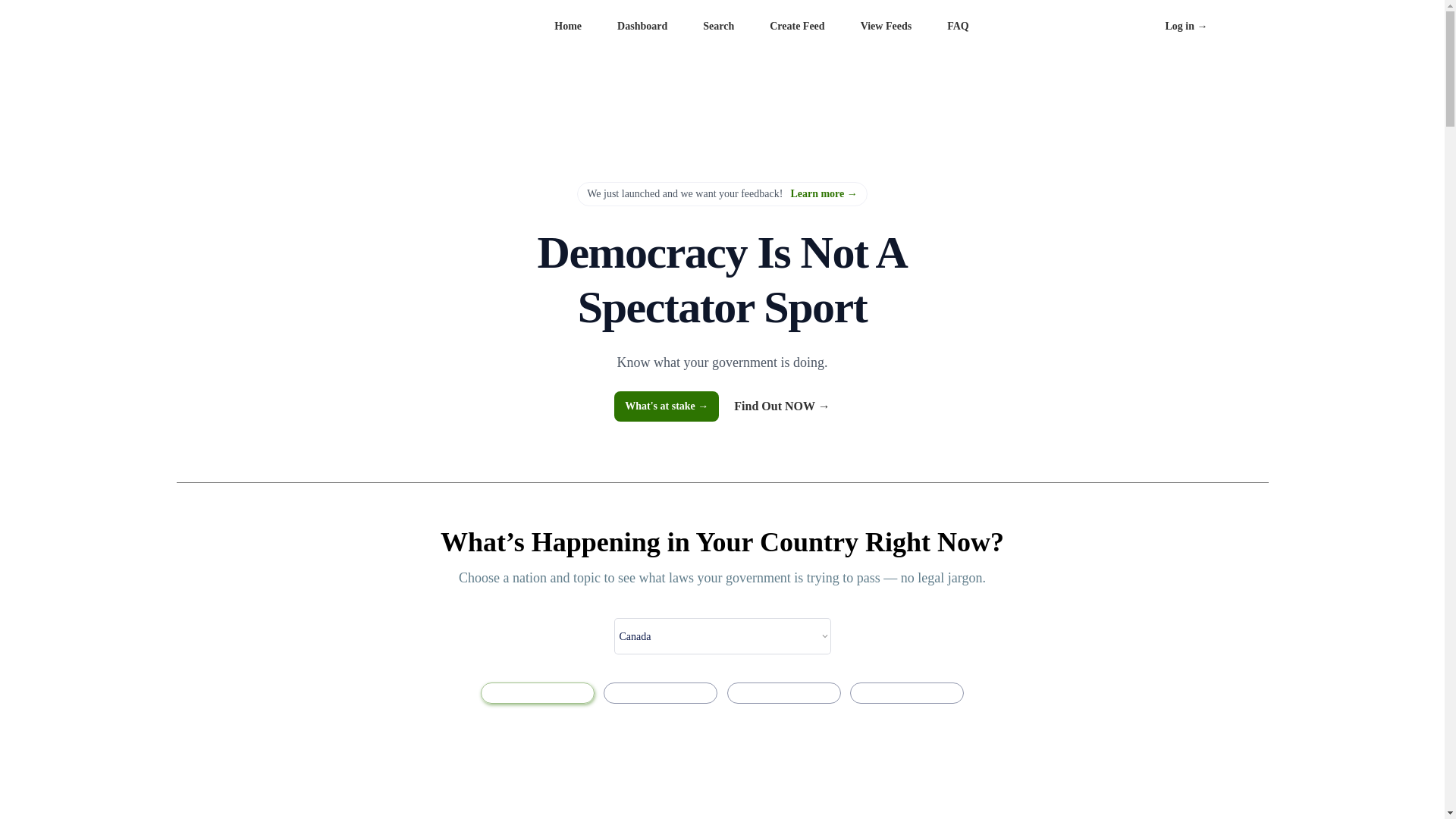 website screenshot of https://democrify.ca/