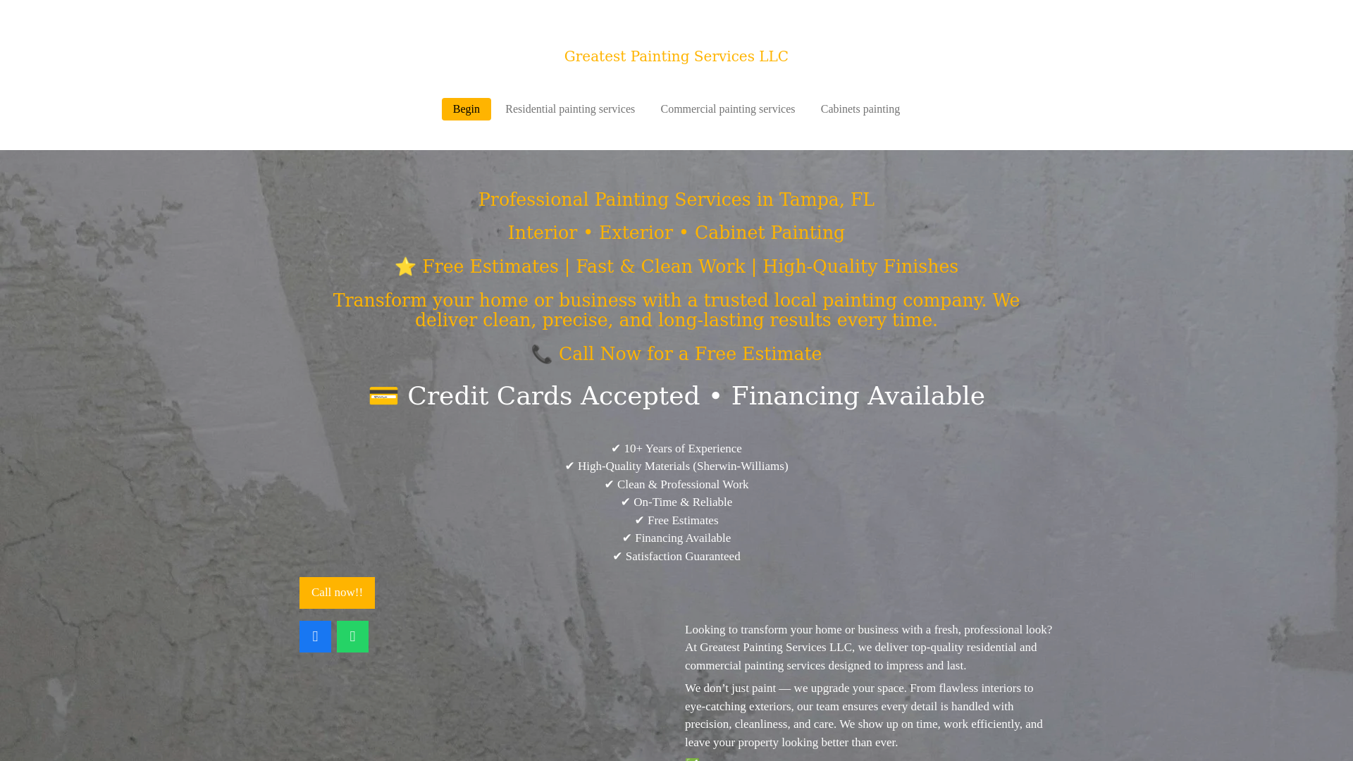 website screenshot of https://greatestpaintingservicesllc.com