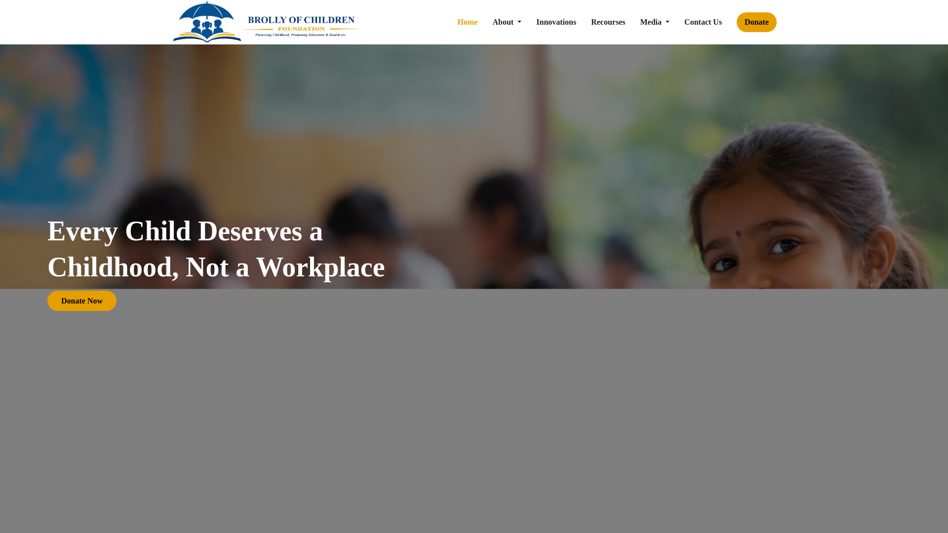 website screenshot of https://brollyfoundation.org.in/