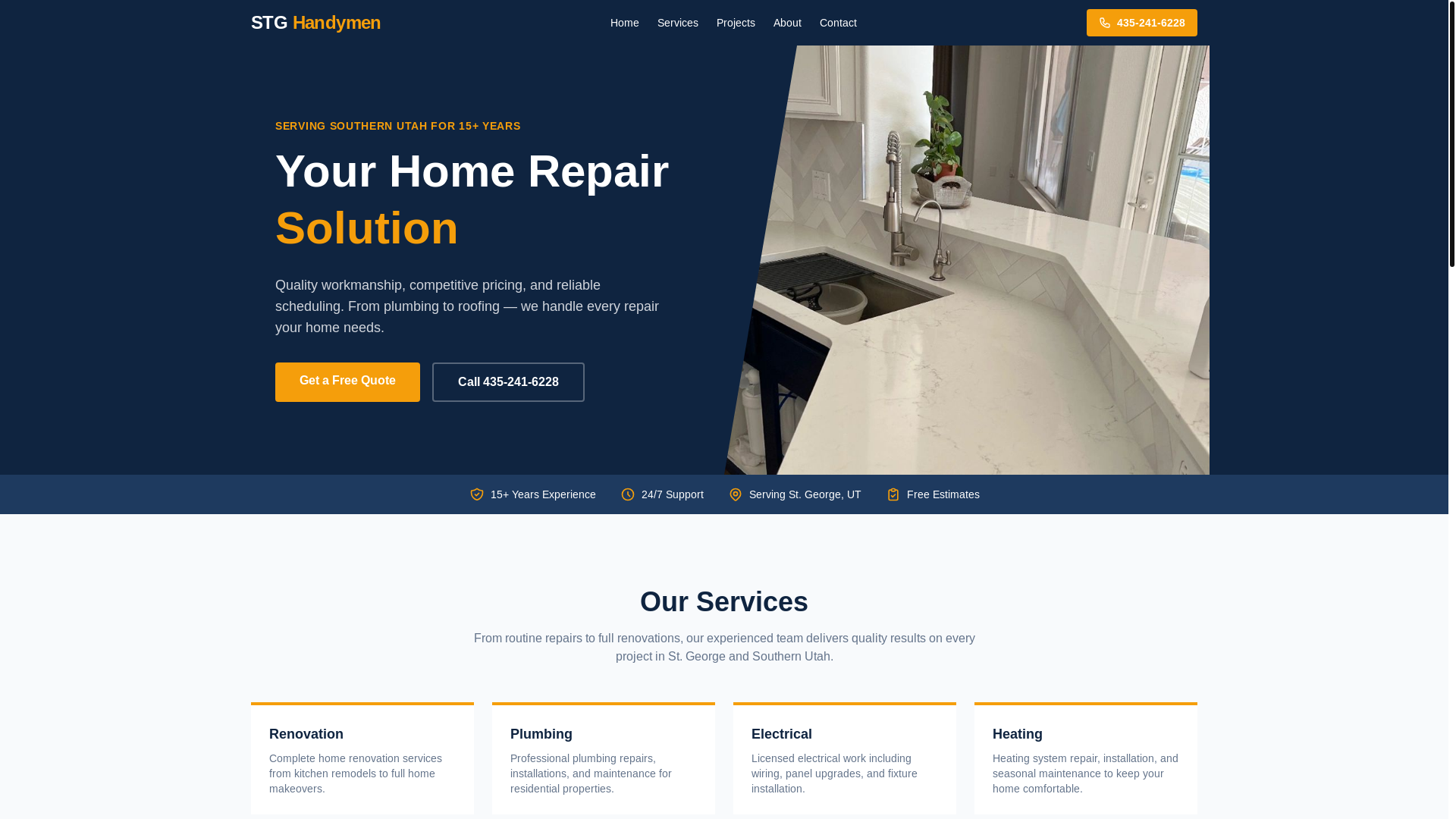 website screenshot of https://stg-handymen.pages.dev/